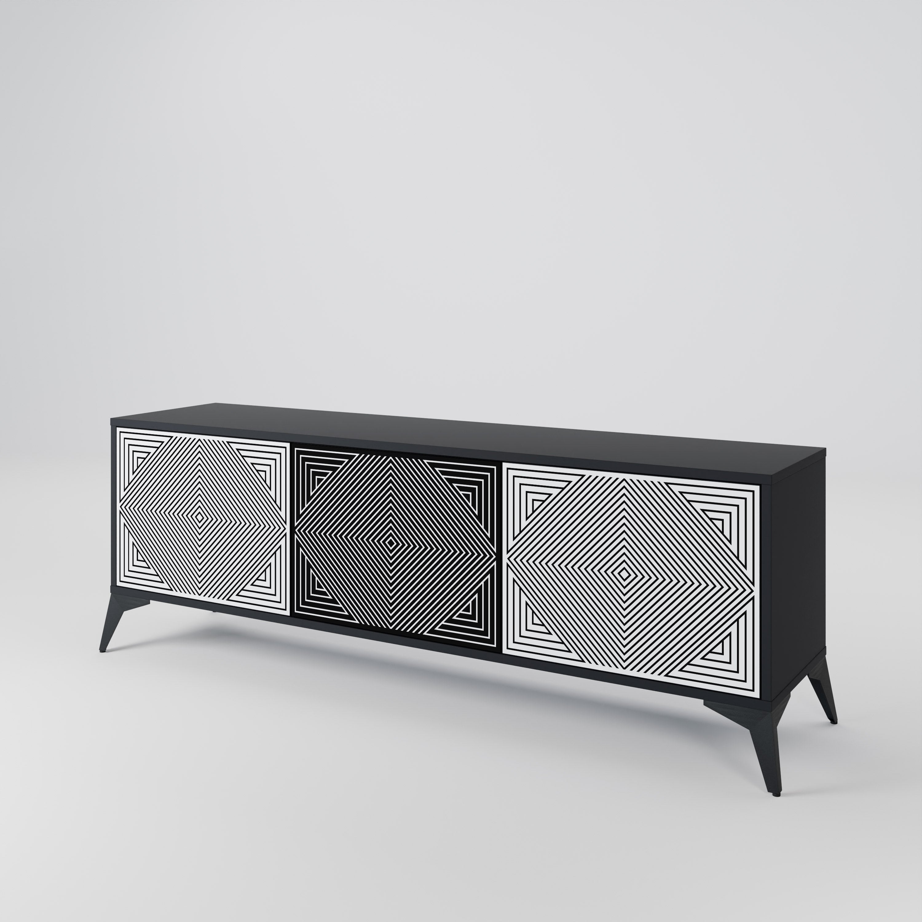 POLYGON ILLUSION Třídveřový TV stolek