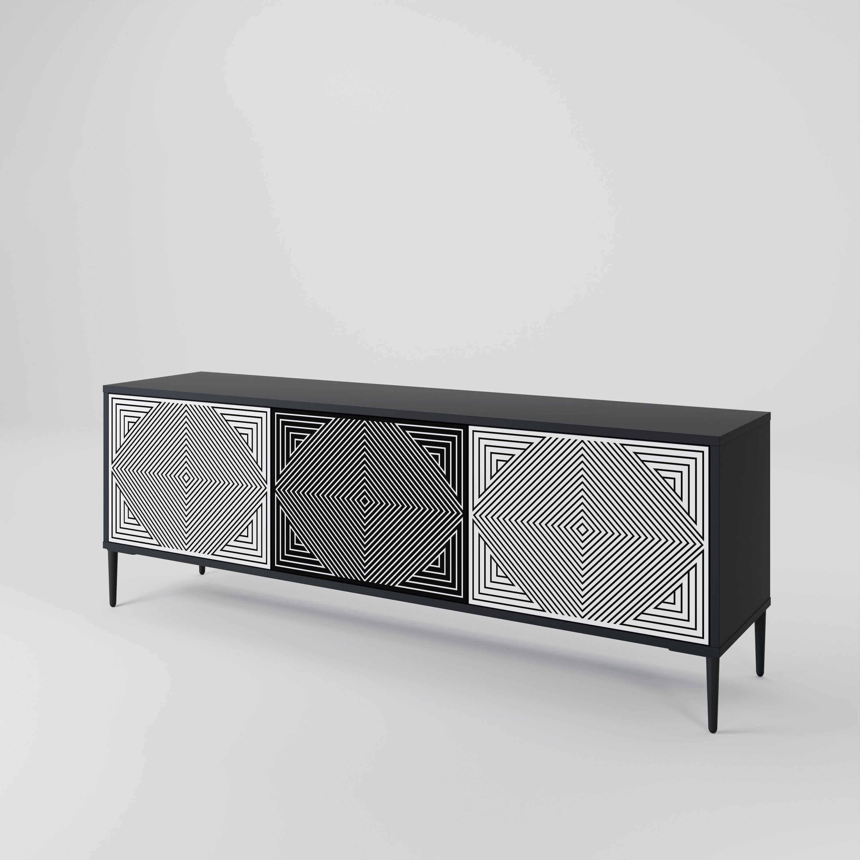 POLYGON ILLUSION Třídveřový TV stolek