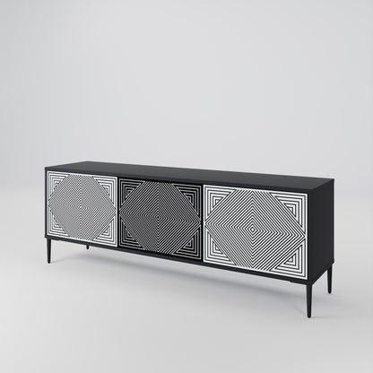 POLYGON ILLUSION Třídveřový TV stolek