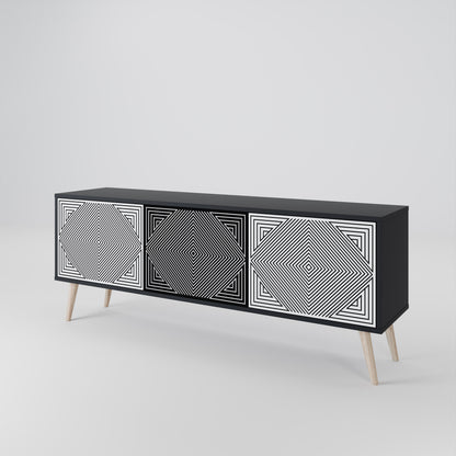 POLYGON ILLUSION Třídveřový TV stolek