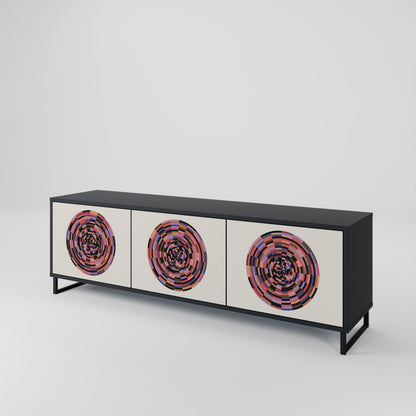BROWN CIRCLES Třídveřový TV stolek