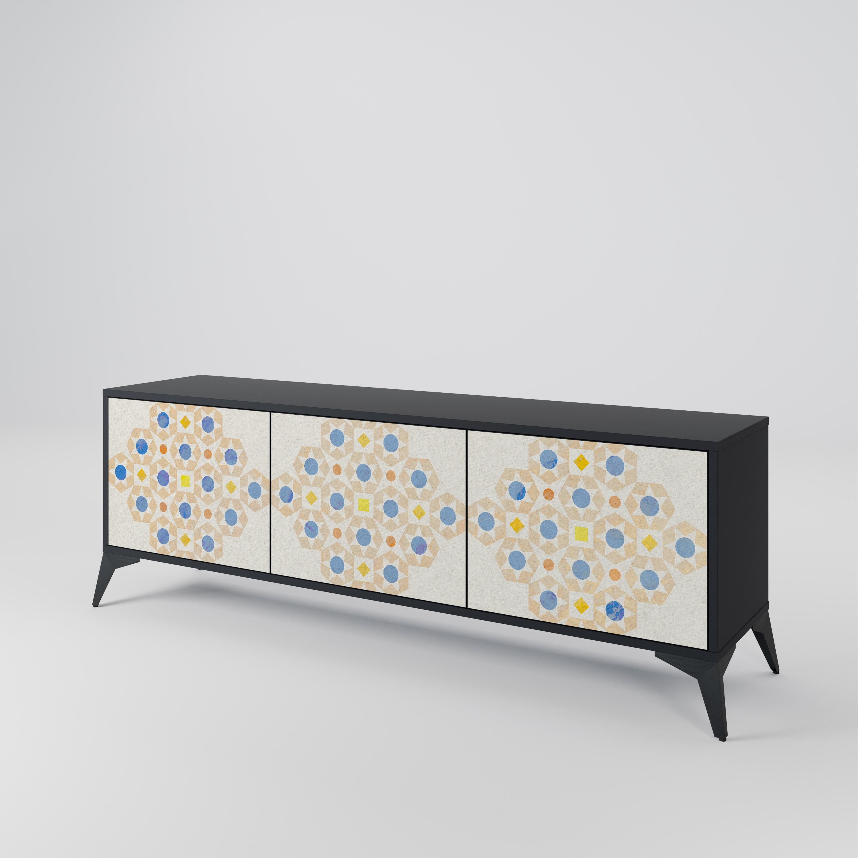 PATTERNED PRISM Třídveřový TV stolek