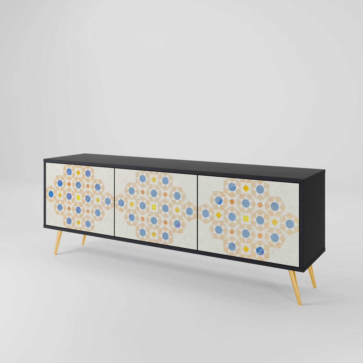 PATTERNED PRISM Třídveřový TV stolek
