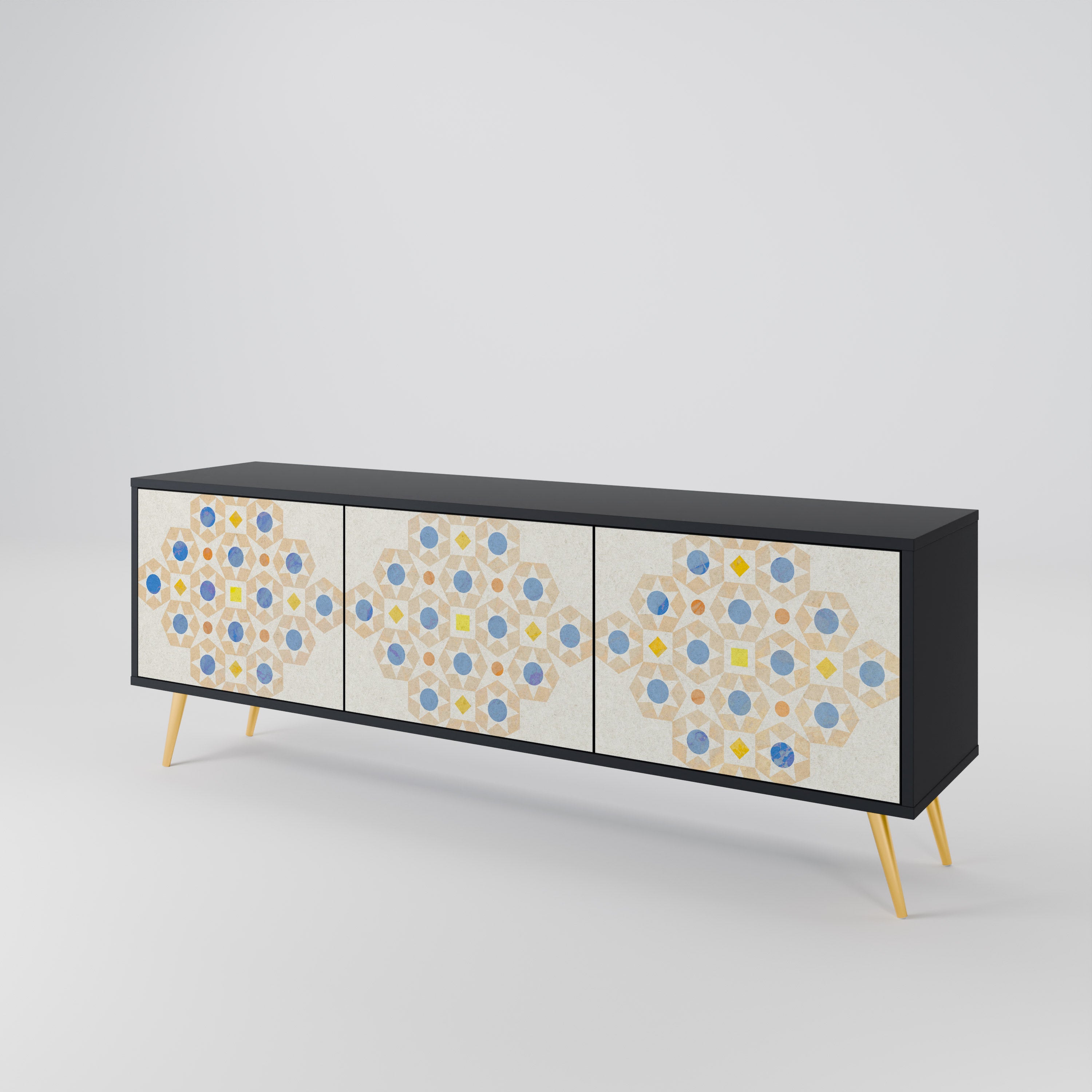 PATTERNED PRISM Třídveřový TV stolek