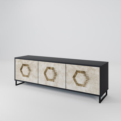 HEXAGONAL SHAPES Třídveřový TV stolek