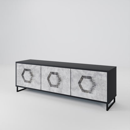 HEXAGONAL FIGURES Třídveřový TV stolek