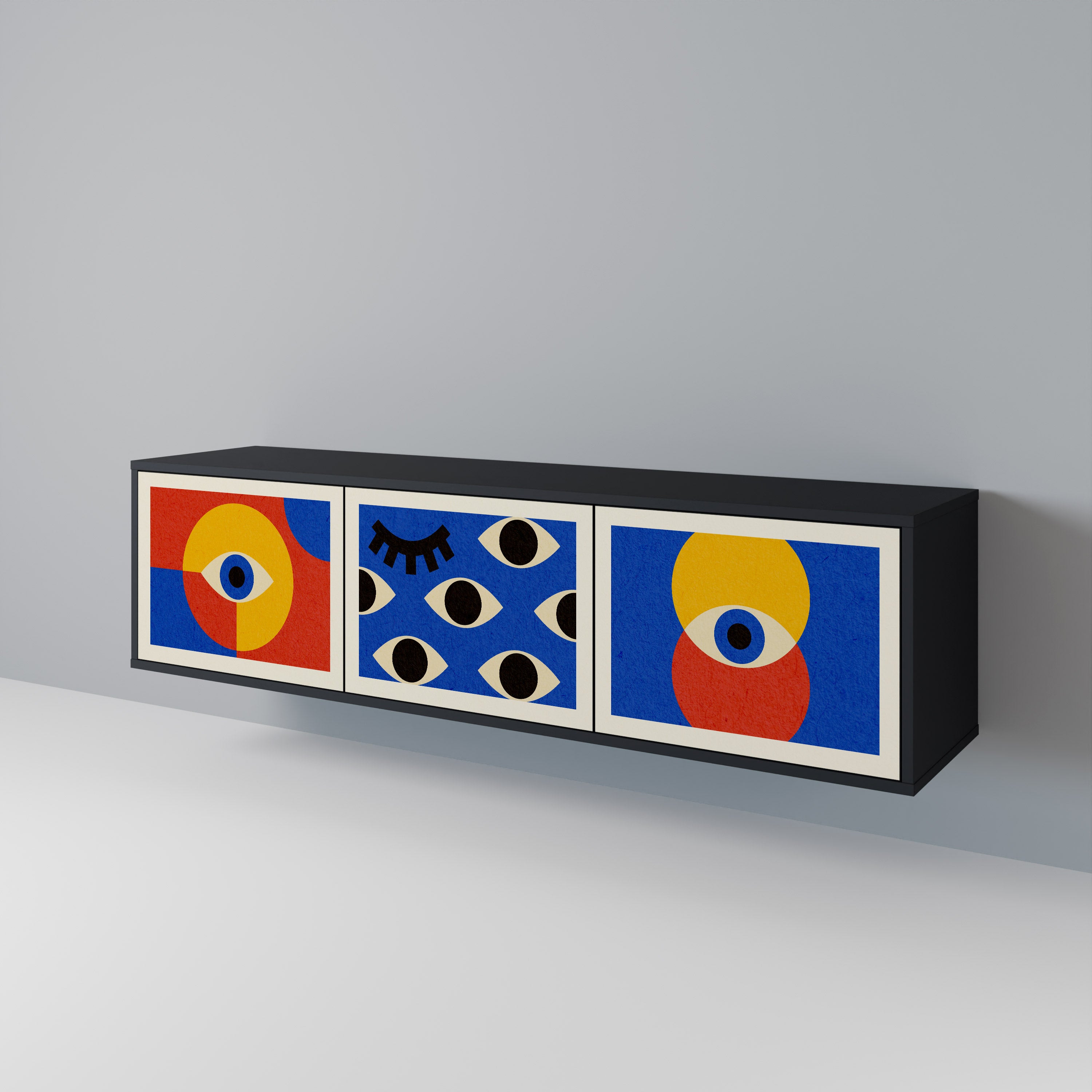 GEOMETRIC EYES Třídveřový TV stolek