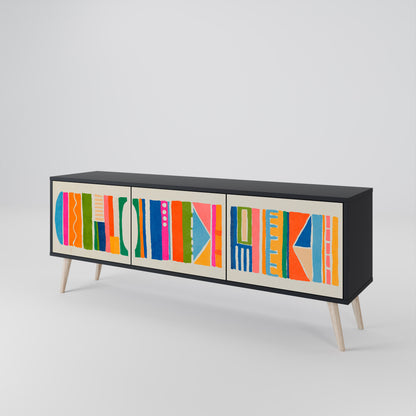 GEOMETRIC SHINE Třídveřový TV stolek