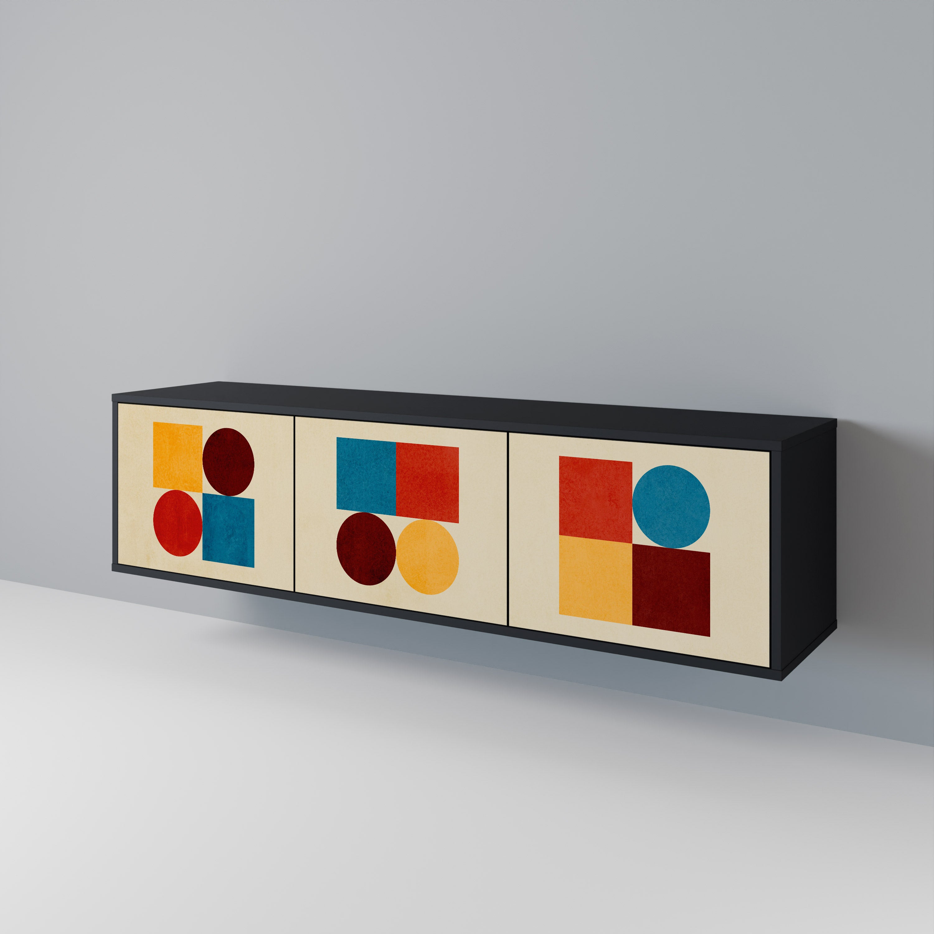 GEOMETRIC PUZZLE Třídveřový TV stolek