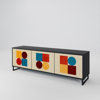 GEOMETRIC PUZZLE Třídveřový TV stolek