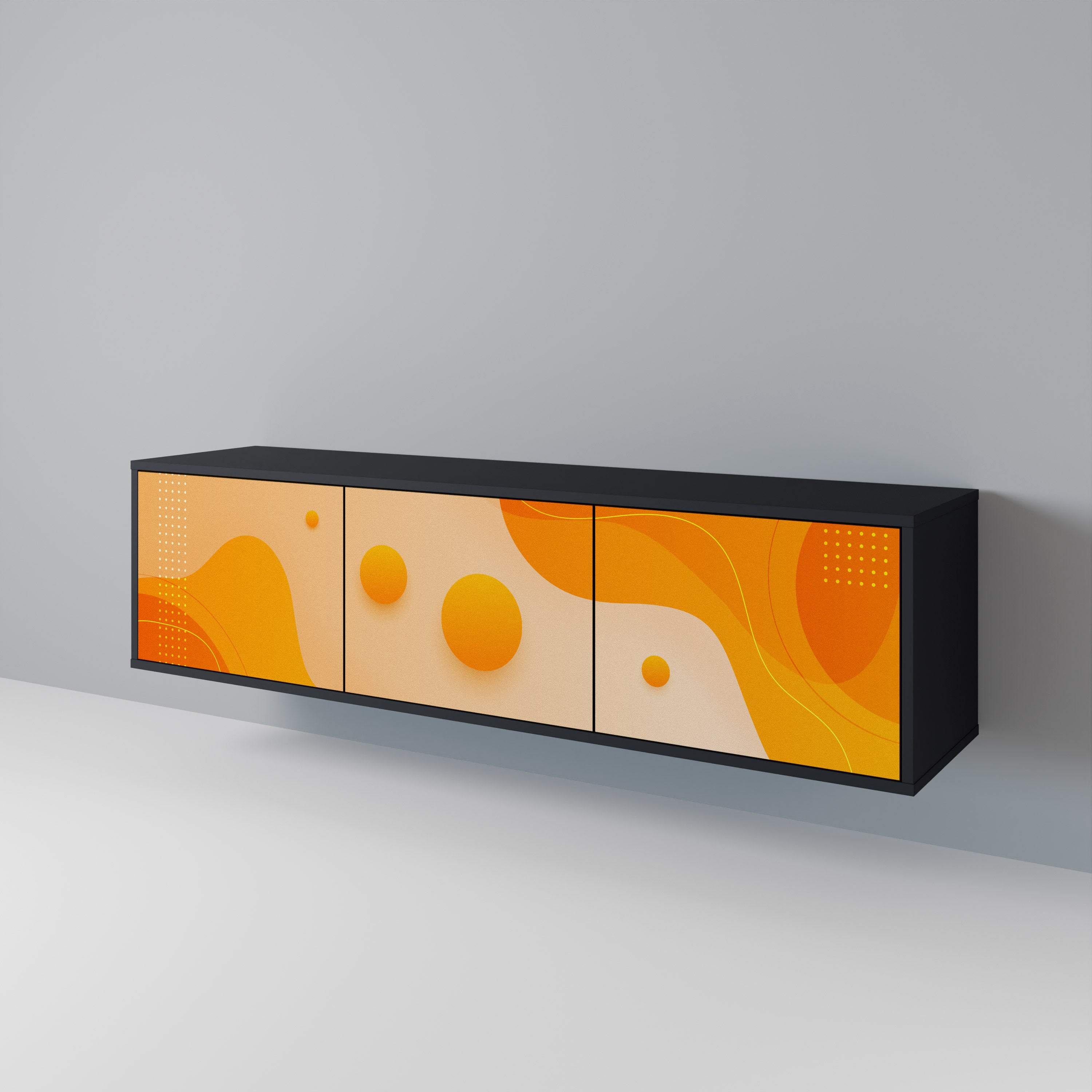 ORANGE ARRANGEMENT Třídveřový TV stolek