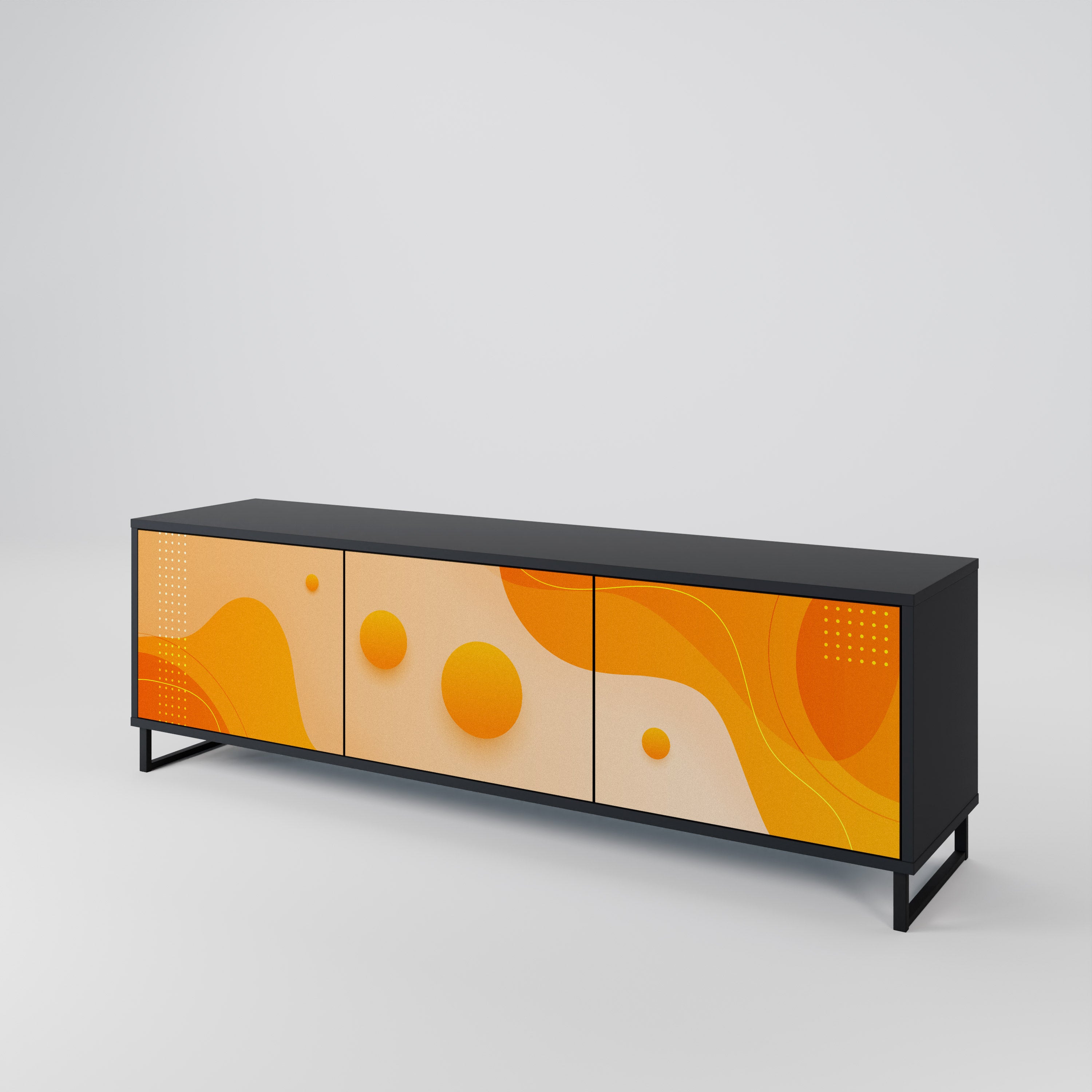ORANGE ARRANGEMENT Třídveřový TV stolek