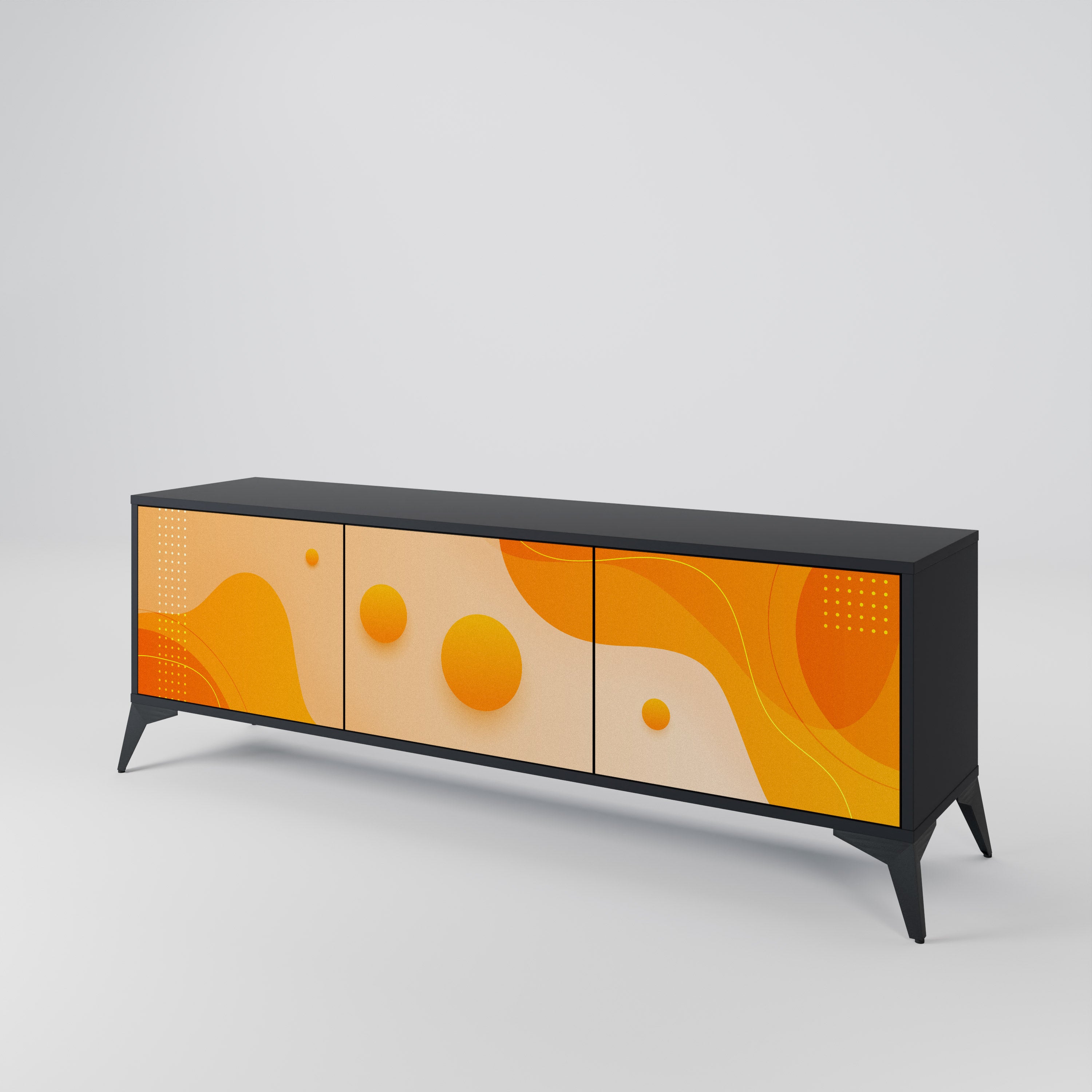 ORANGE ARRANGEMENT Třídveřový TV stolek
