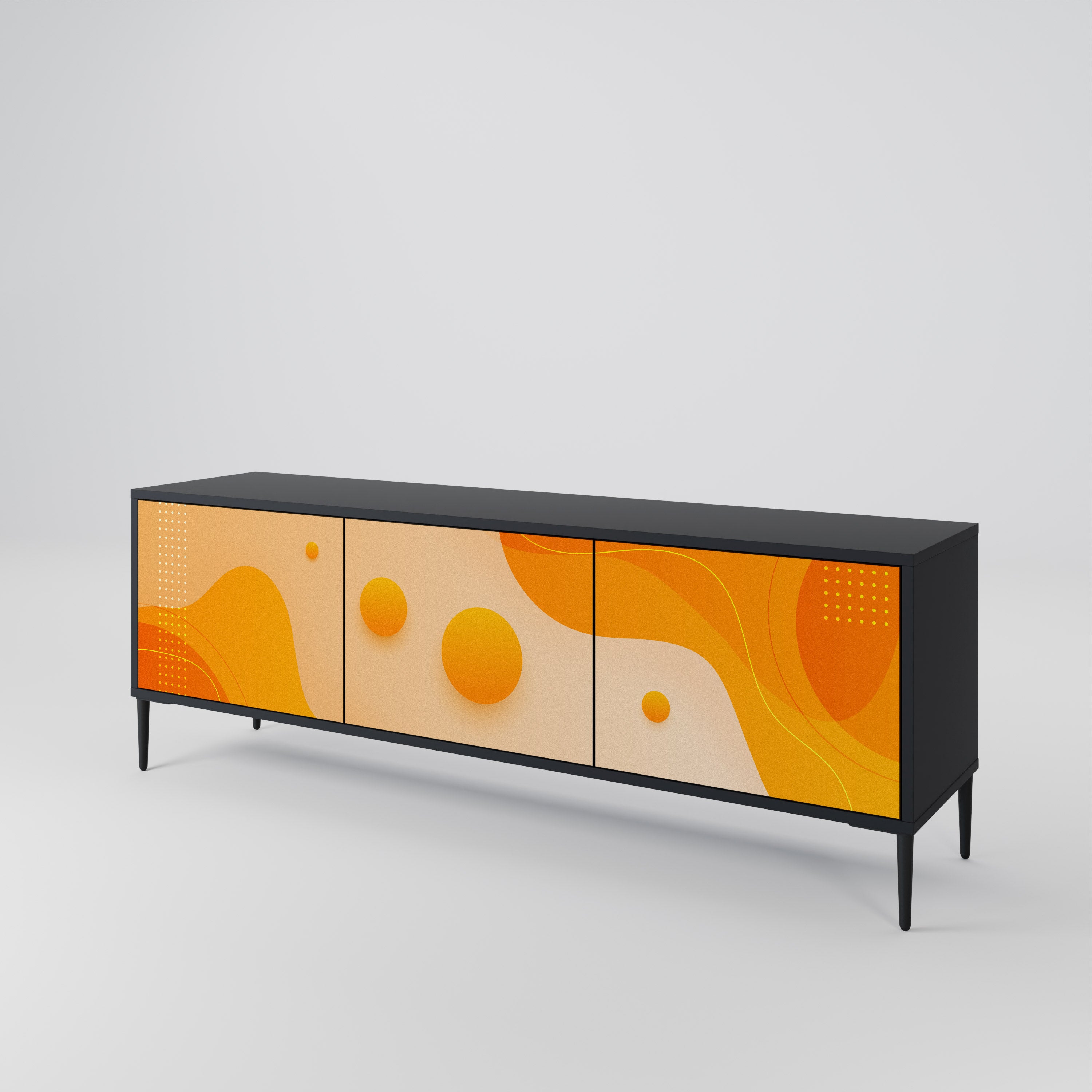 ORANGE ARRANGEMENT Třídveřový TV stolek