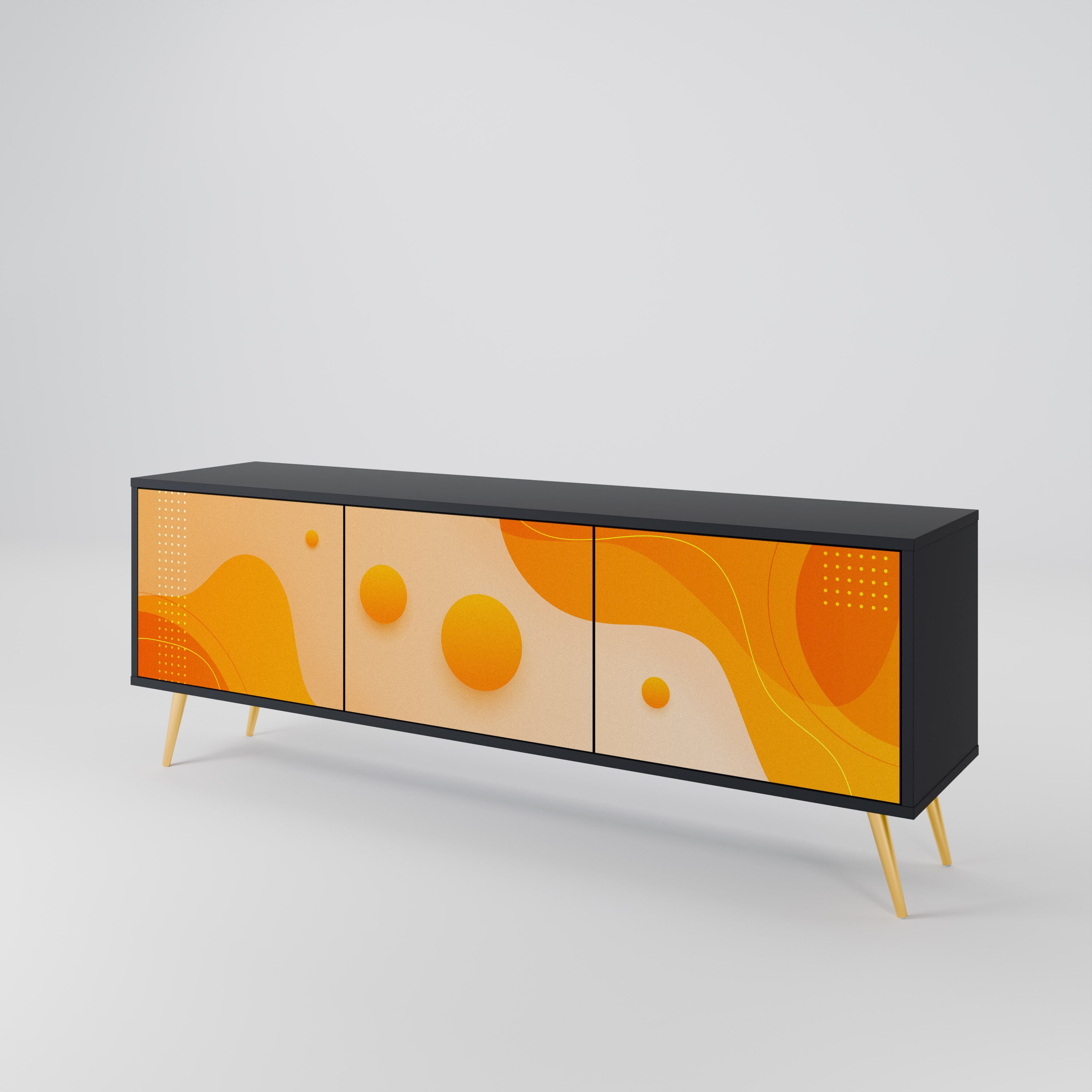 ORANGE ARRANGEMENT Třídveřový TV stolek