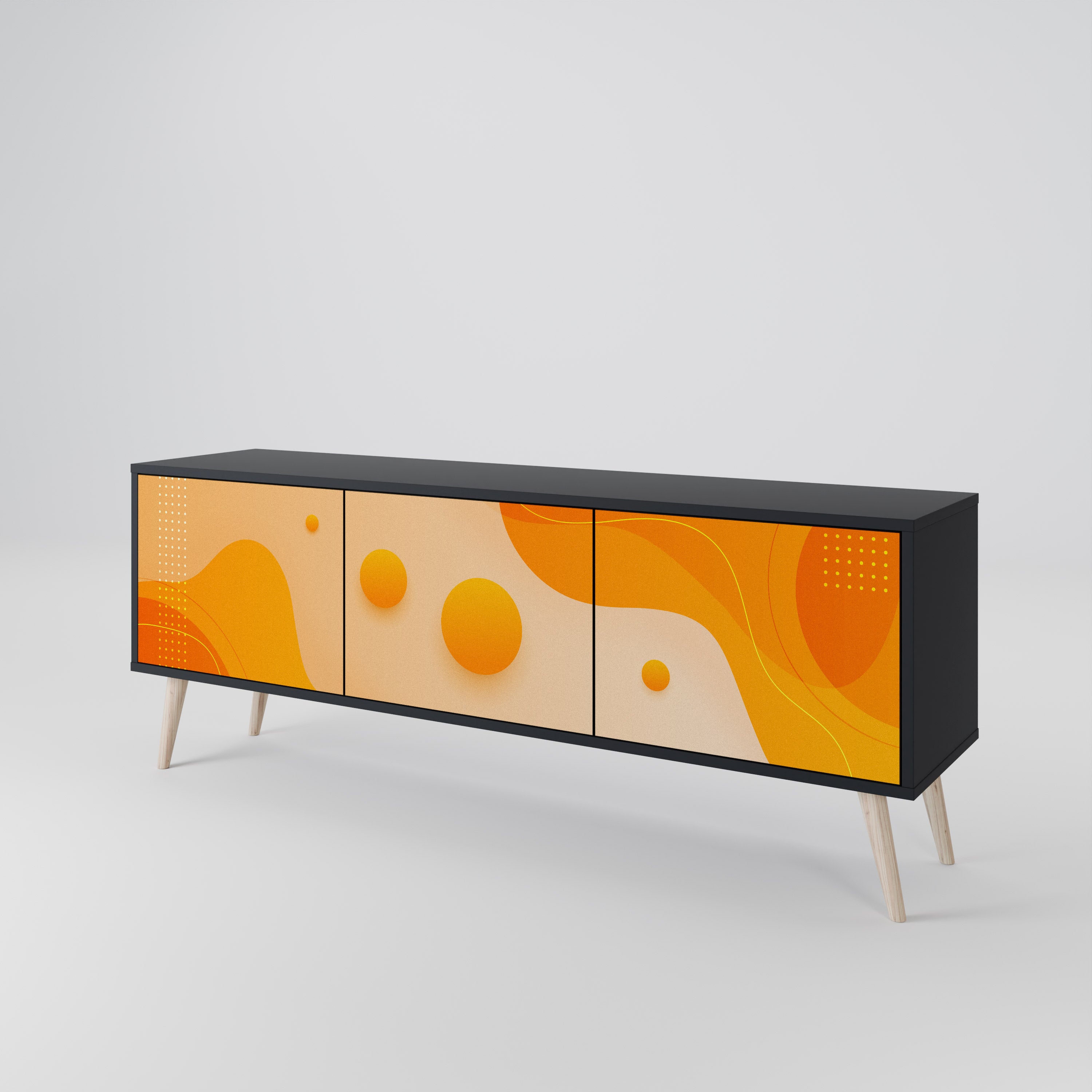 ORANGE ARRANGEMENT Třídveřový TV stolek