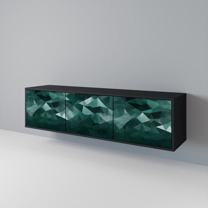 POLYGONAL FLOATING Třídveřový TV stolek