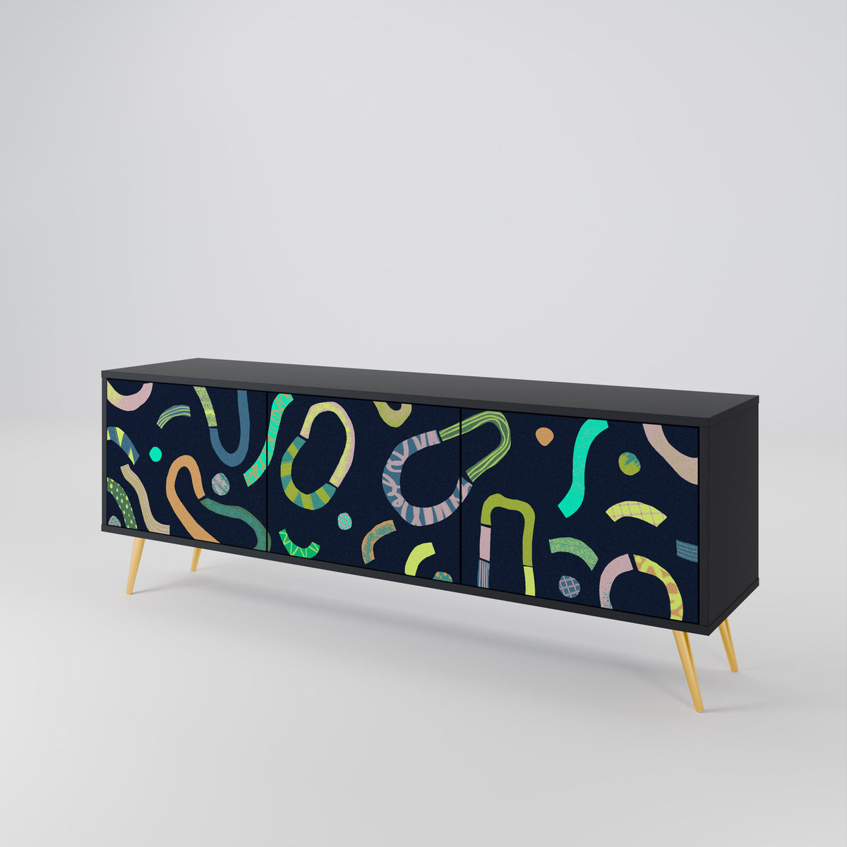 CONTRAST DANCE Třídveřový TV stolek