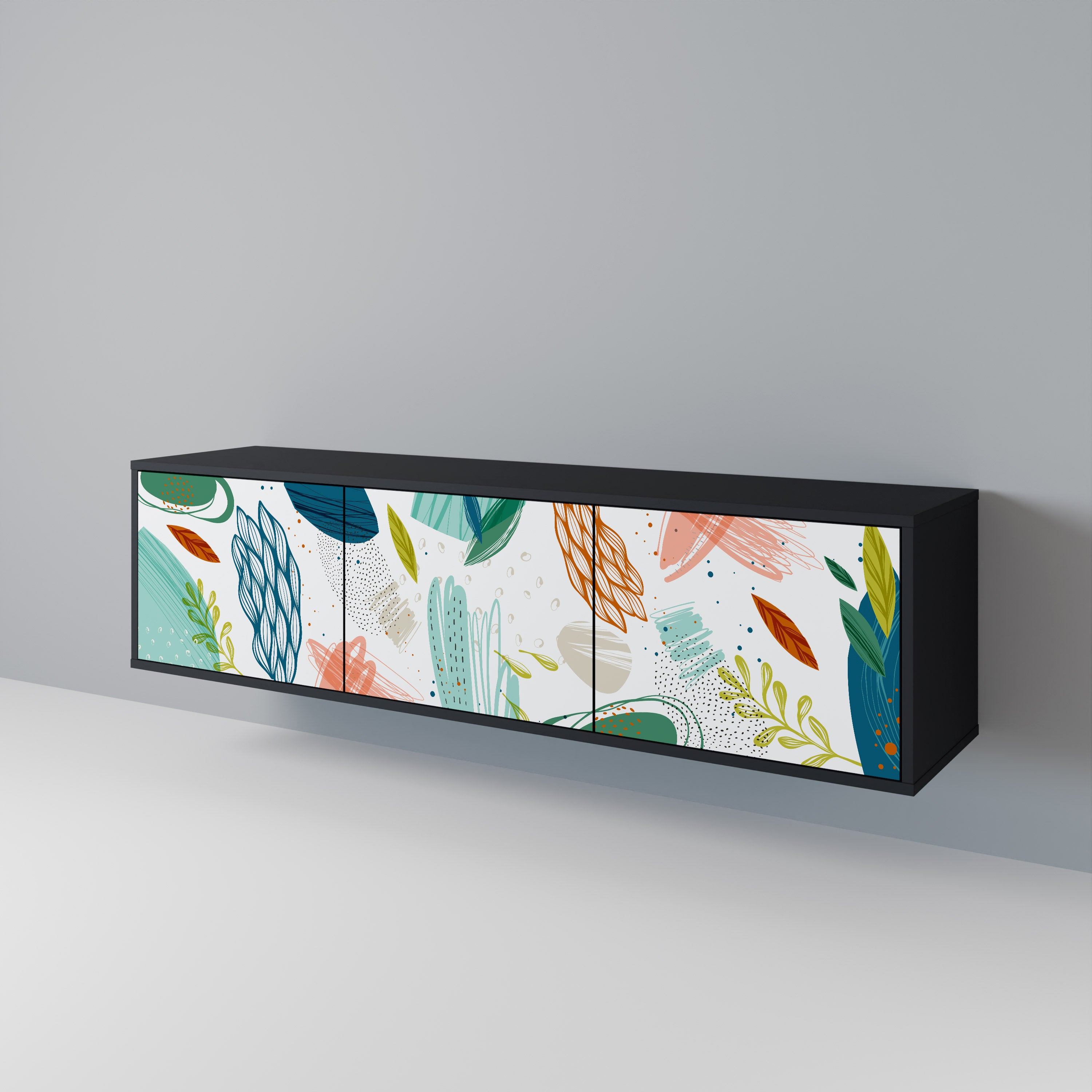BOTANICAL HURRICANE Třídveřový TV stolek