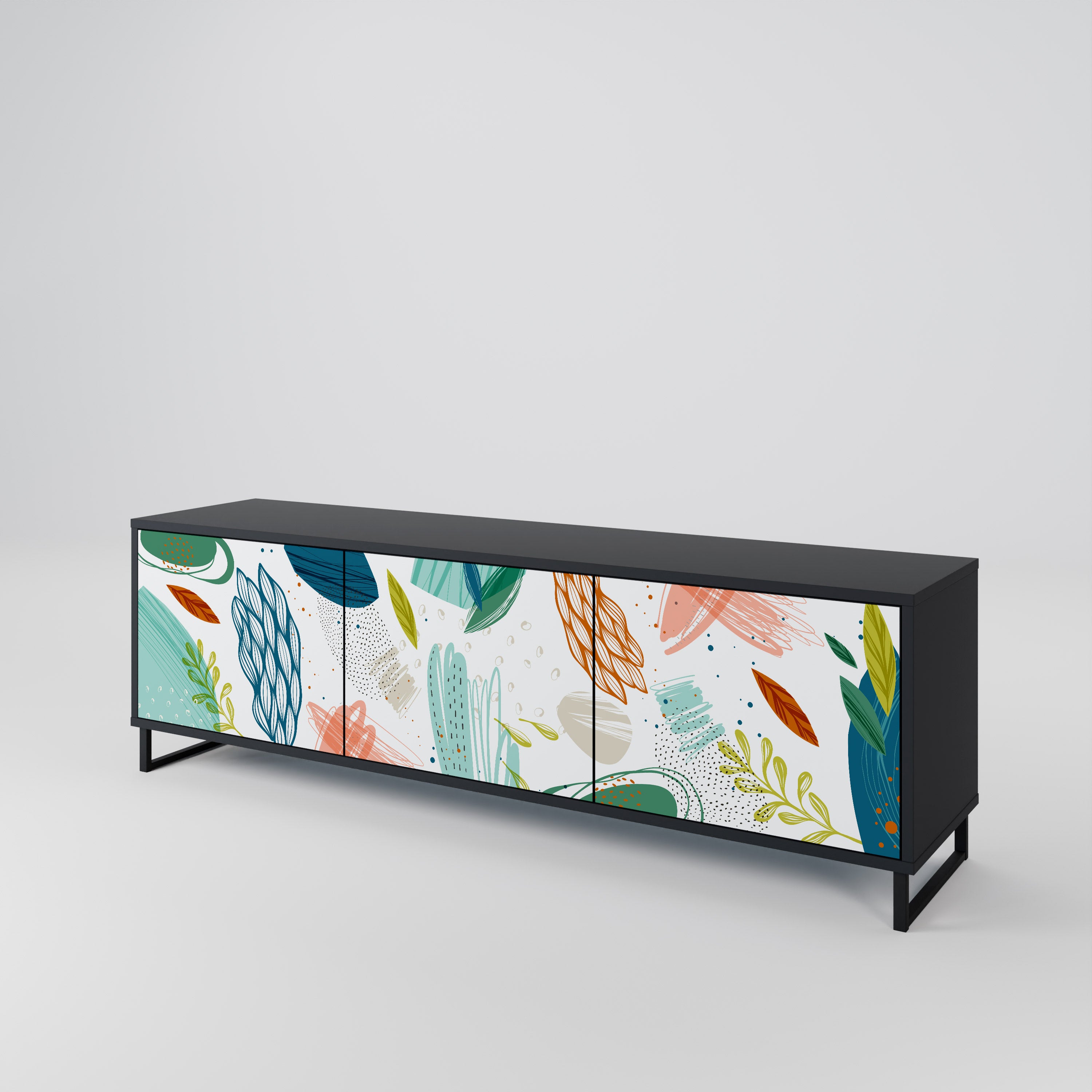 BOTANICAL HURRICANE Třídveřový TV stolek
