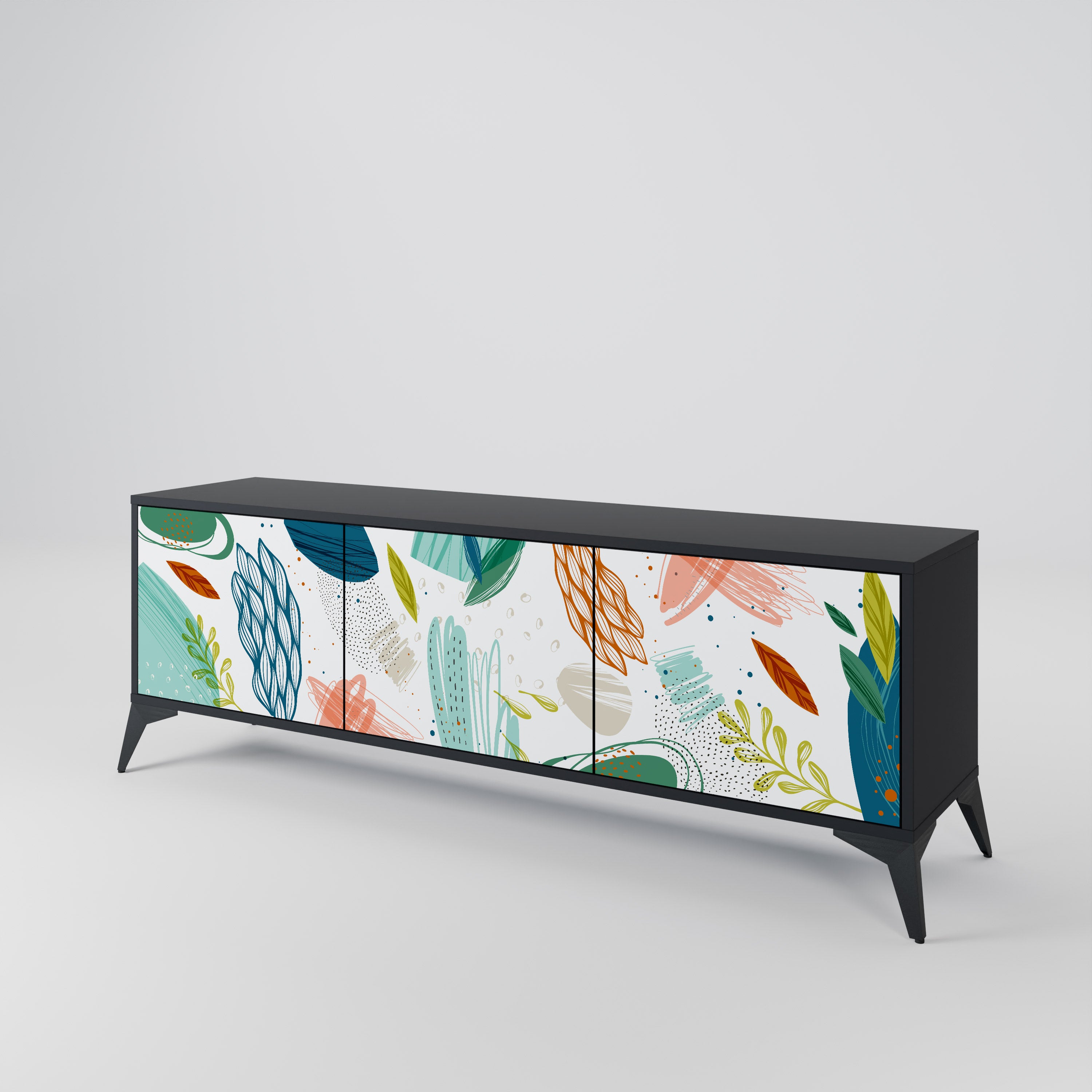 BOTANICAL HURRICANE Třídveřový TV stolek