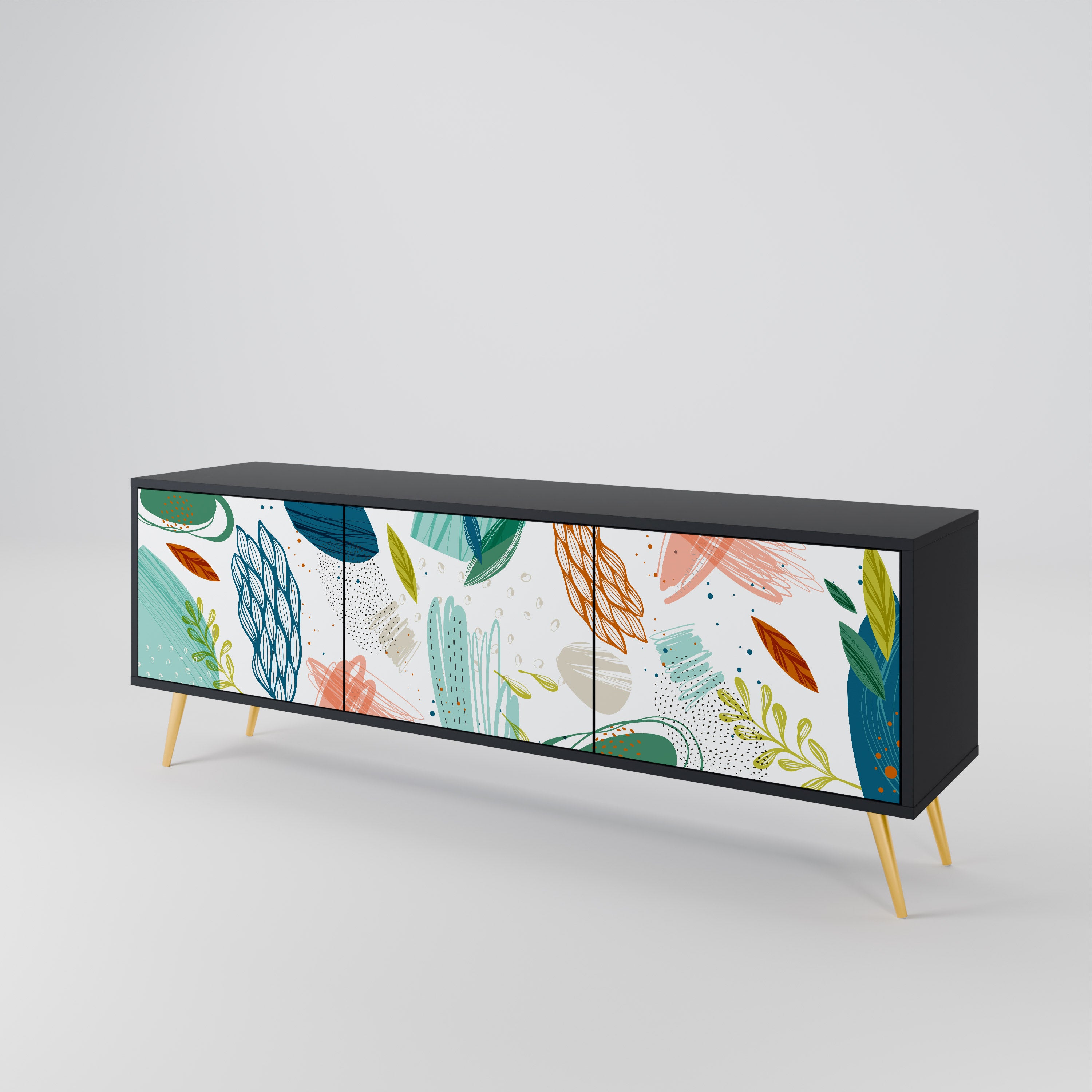 BOTANICAL HURRICANE Třídveřový TV stolek