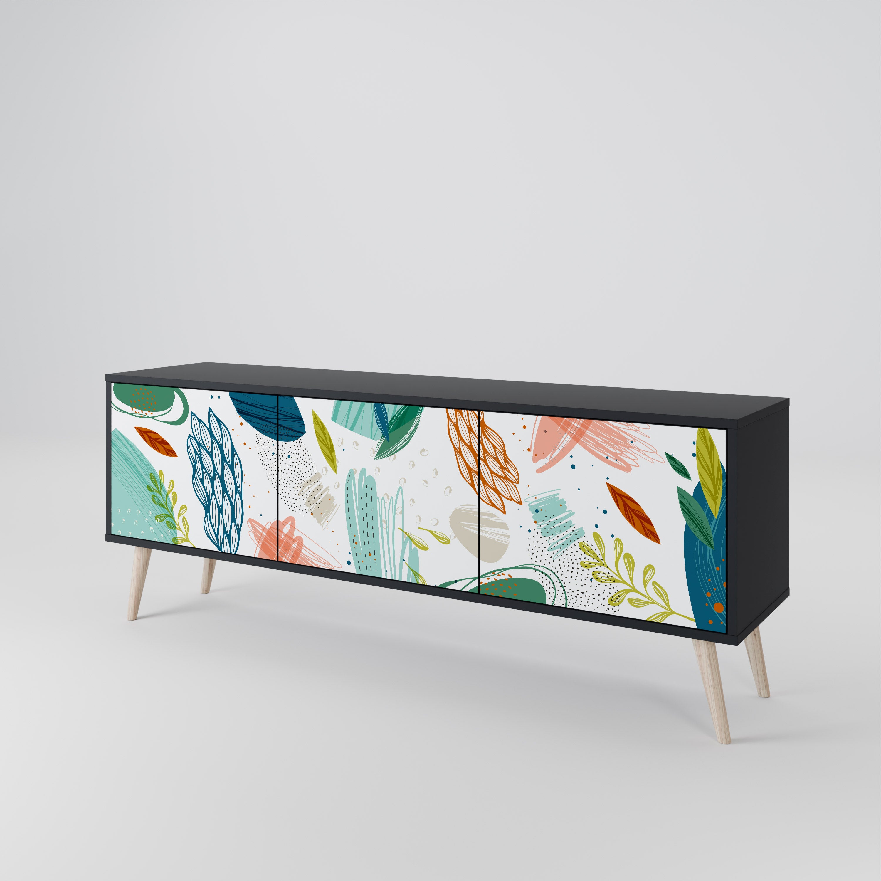 BOTANICAL HURRICANE Třídveřový TV stolek