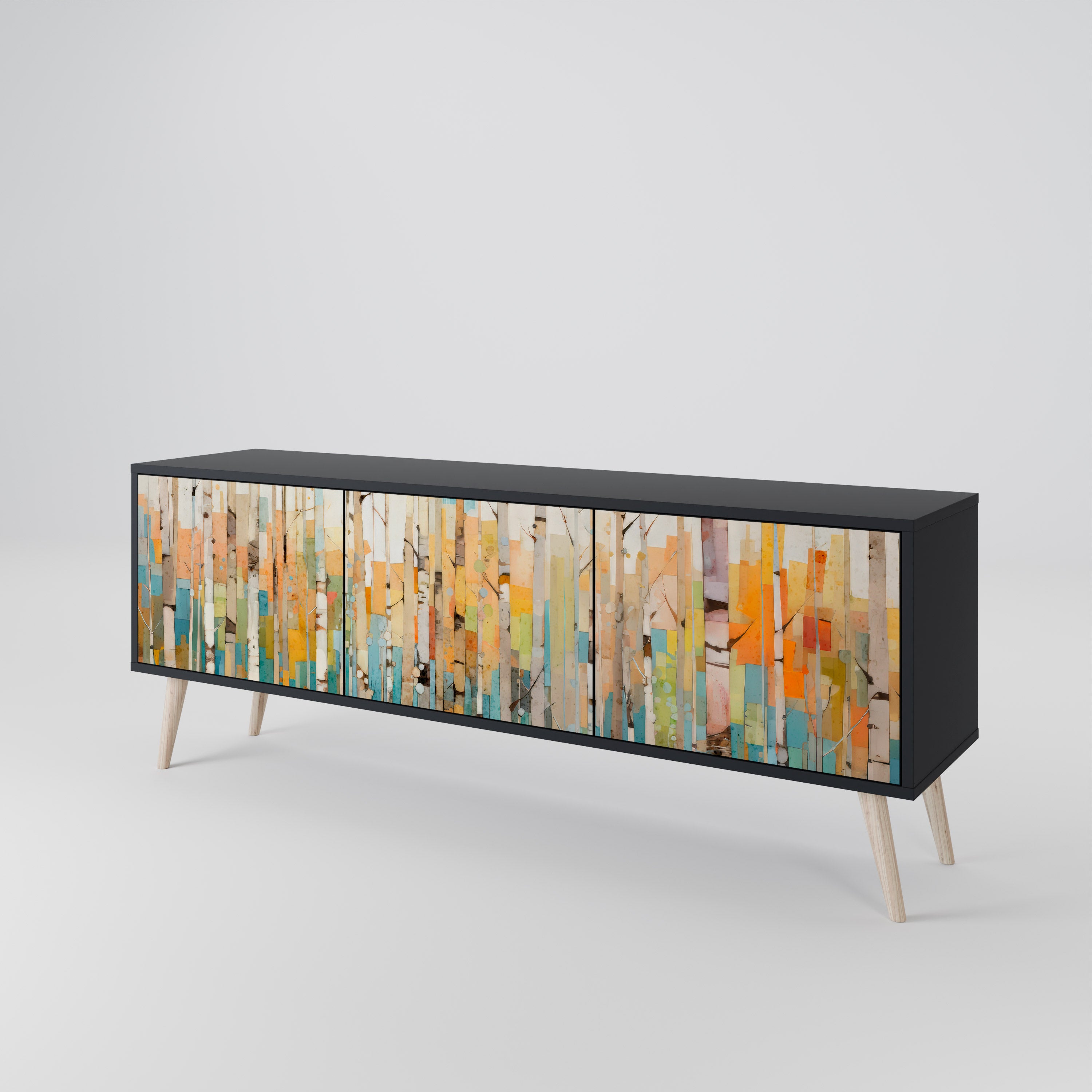 BIRCH KALEIDOSCOPE Třídveřový TV stolek