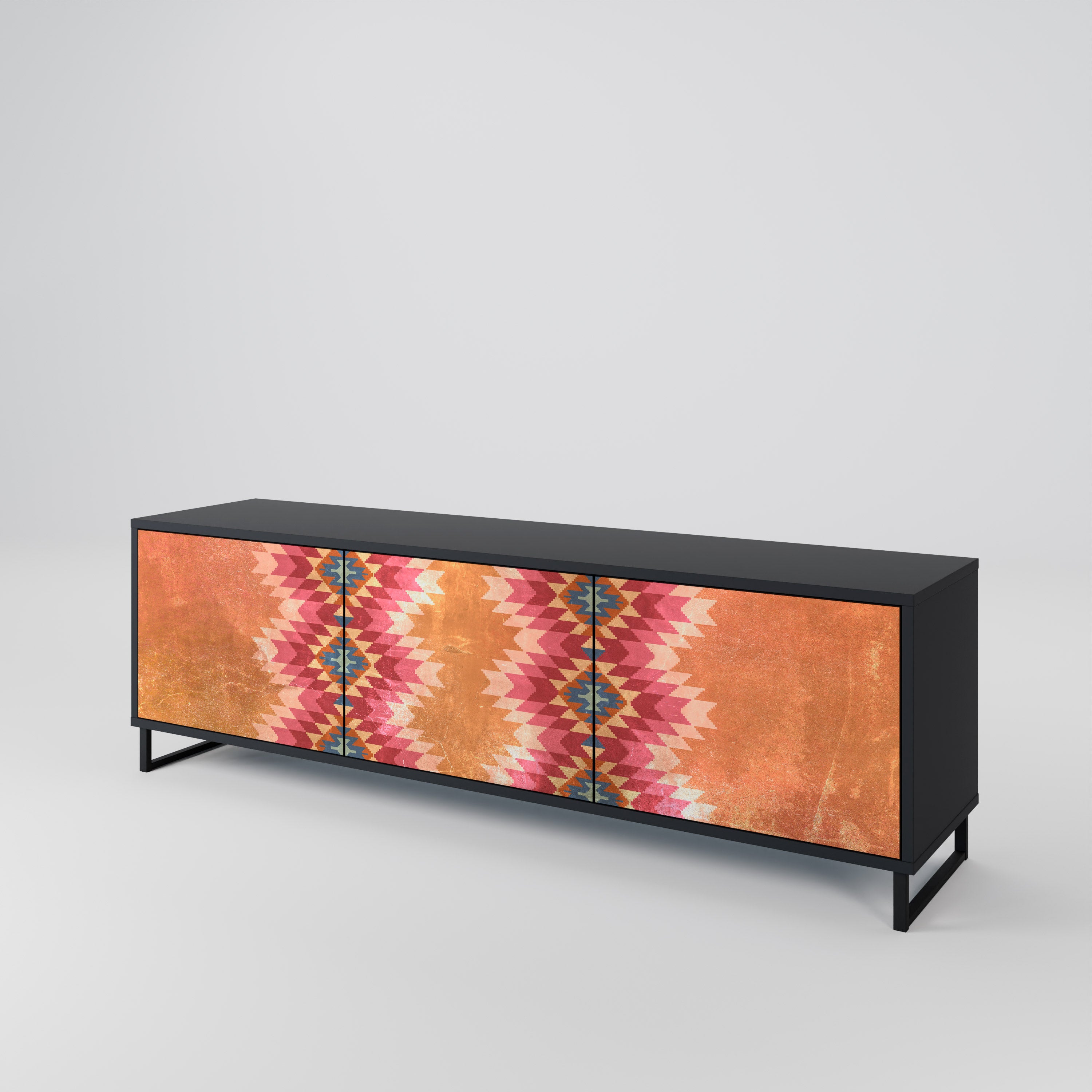 INDIAN FOLK Třídveřový TV stolek