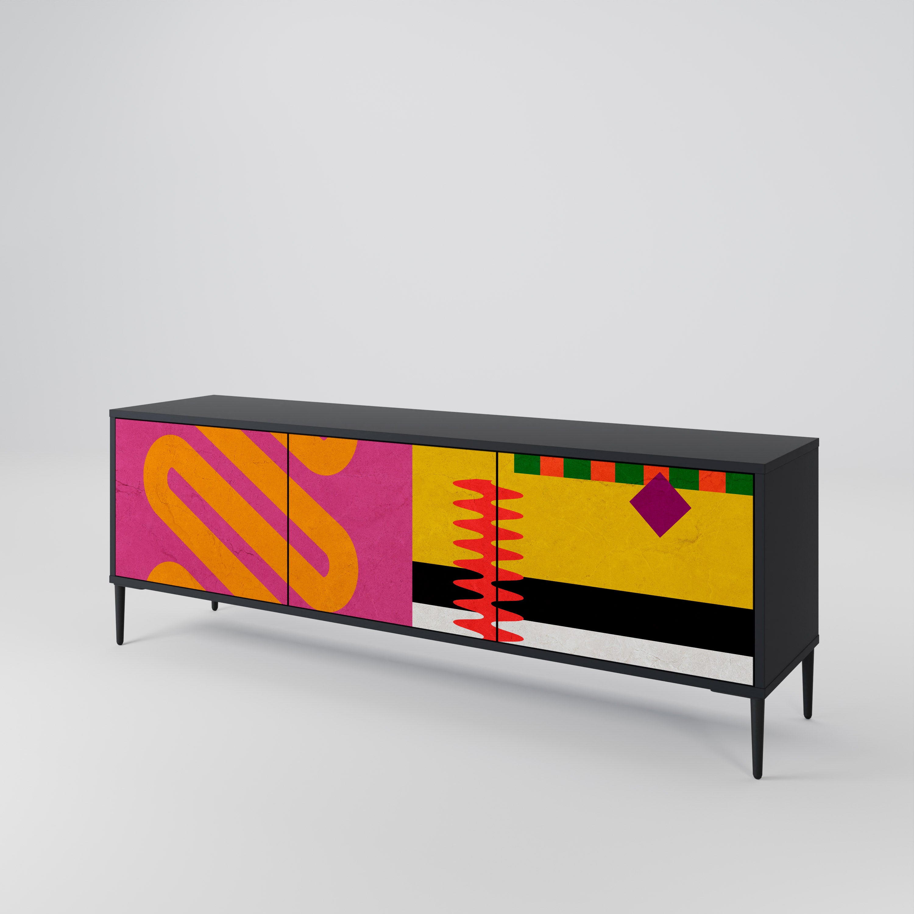 VIVID ART Třídveřový TV stolek