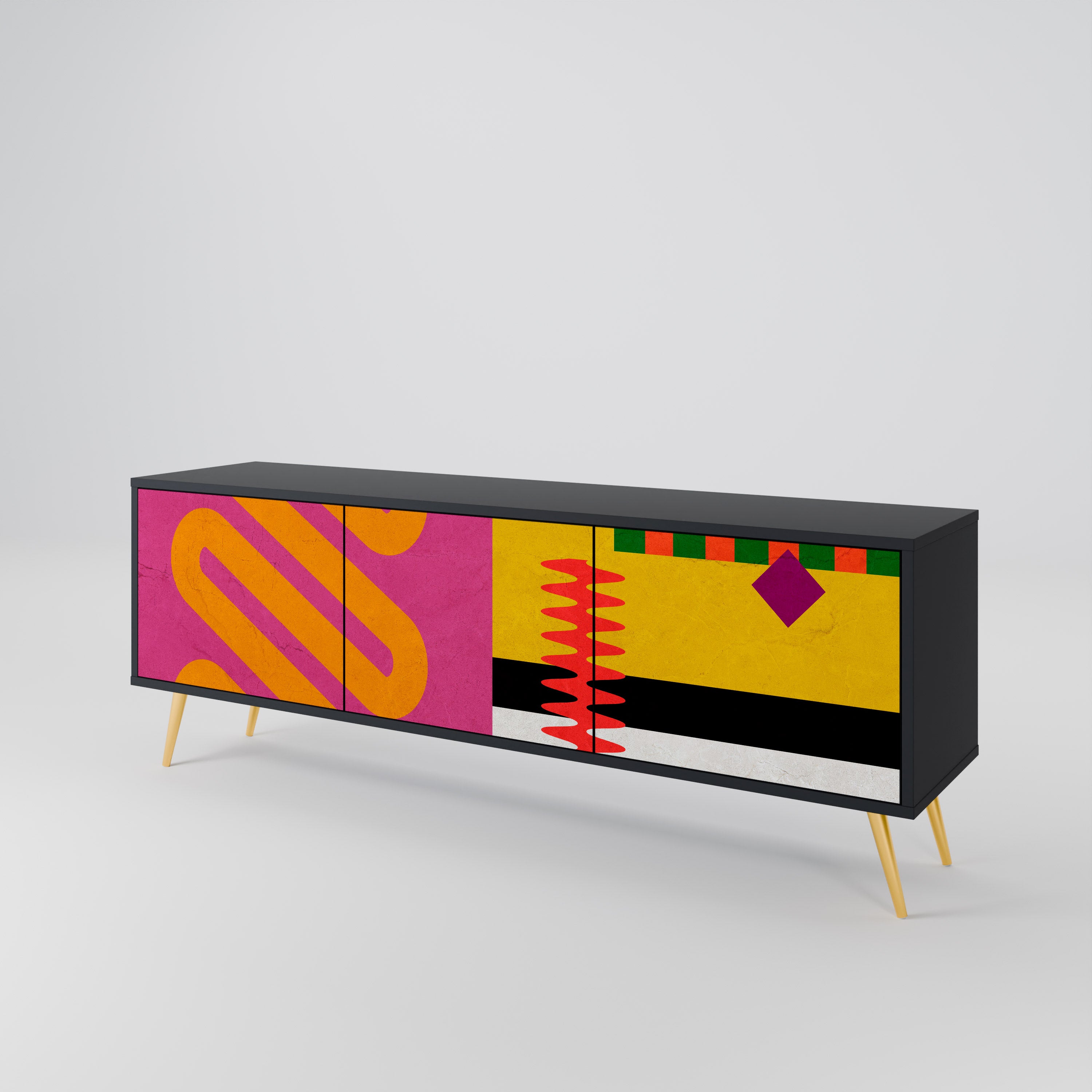 VIVID ART Třídveřový TV stolek