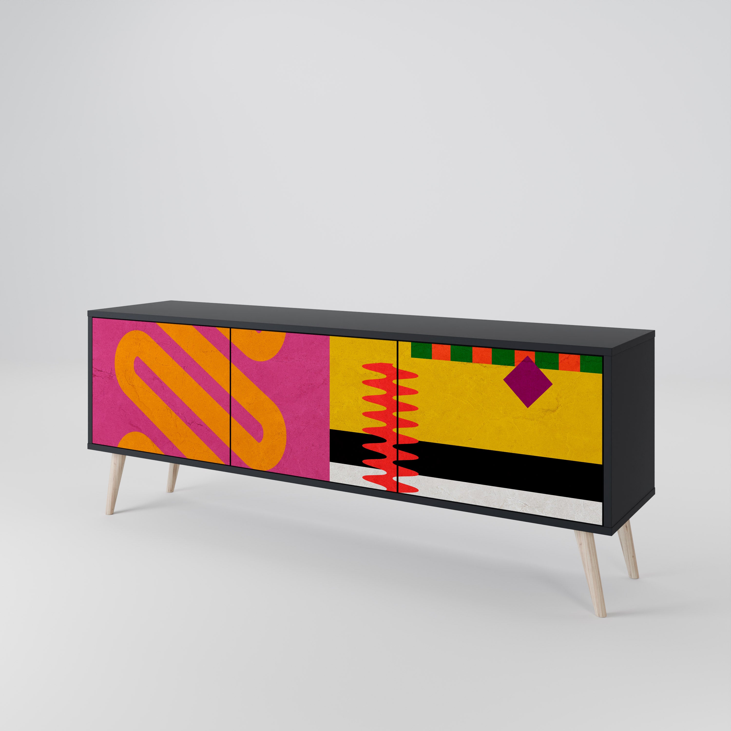 VIVID ART Třídveřový TV stolek