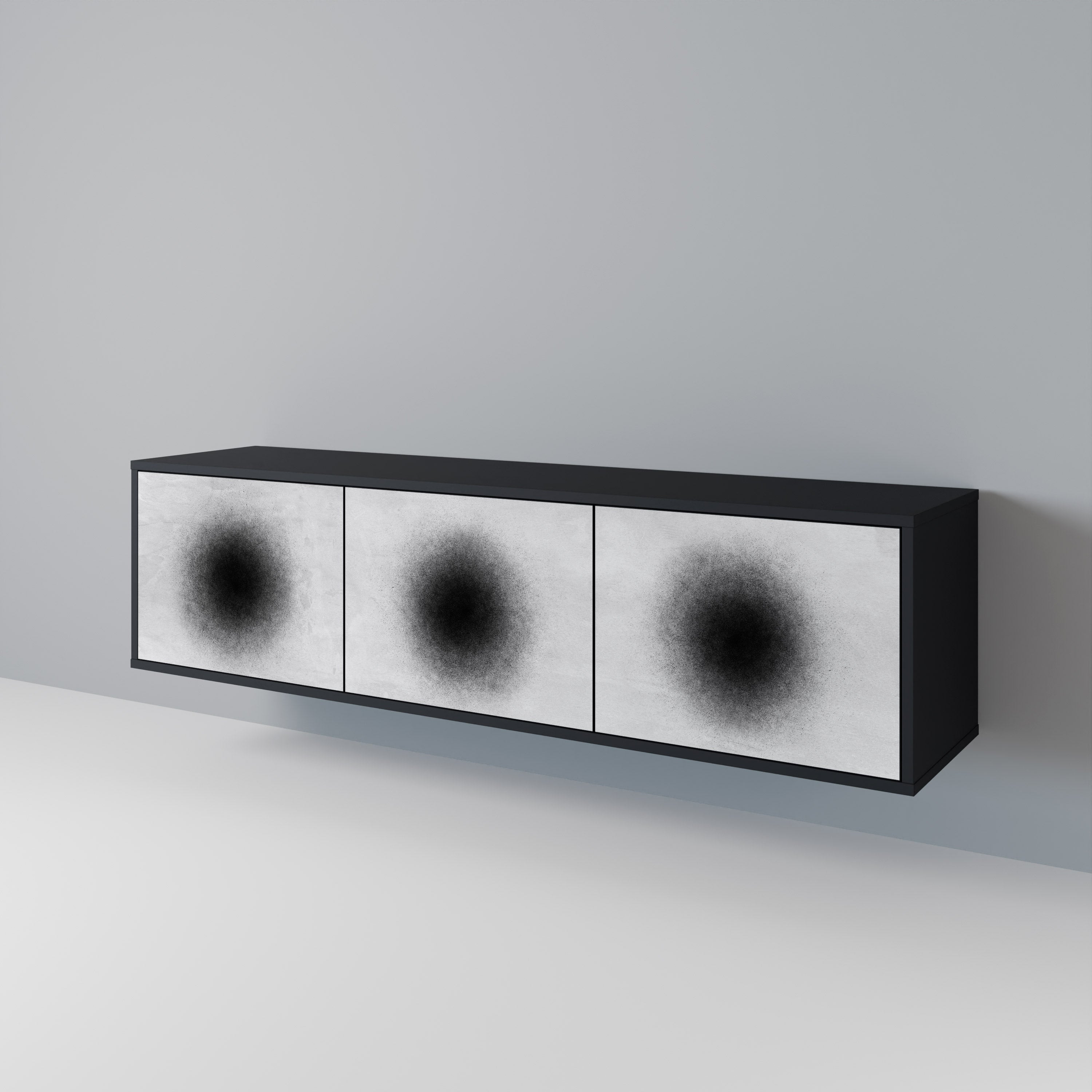 BLACK HOLE Třídveřový TV stolek