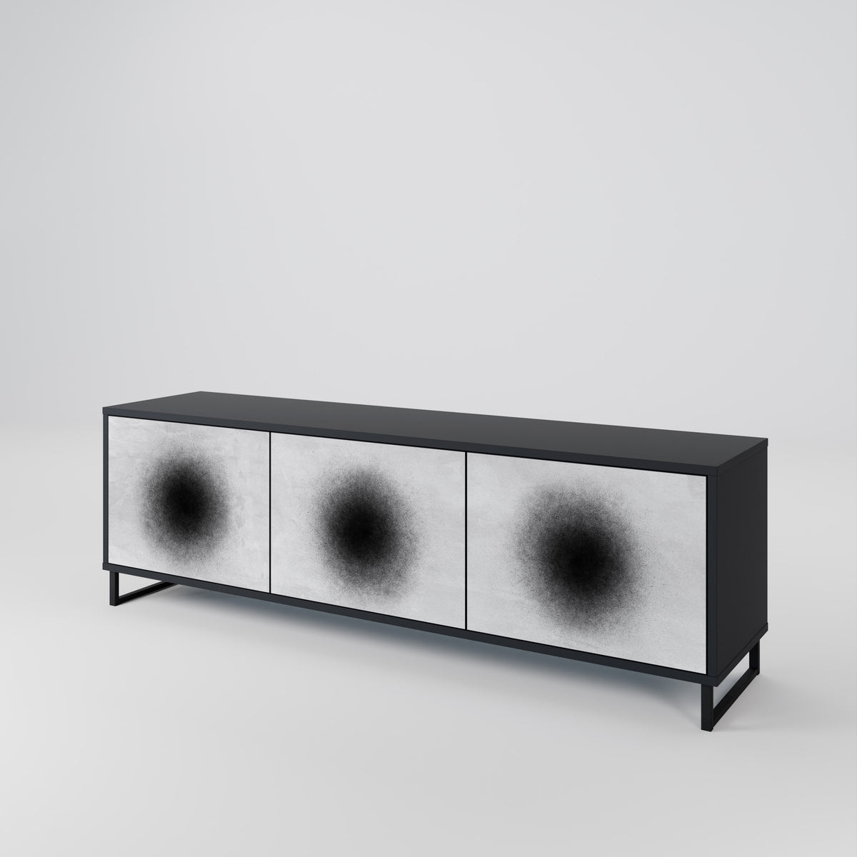 BLACK HOLE Třídveřový TV stolek