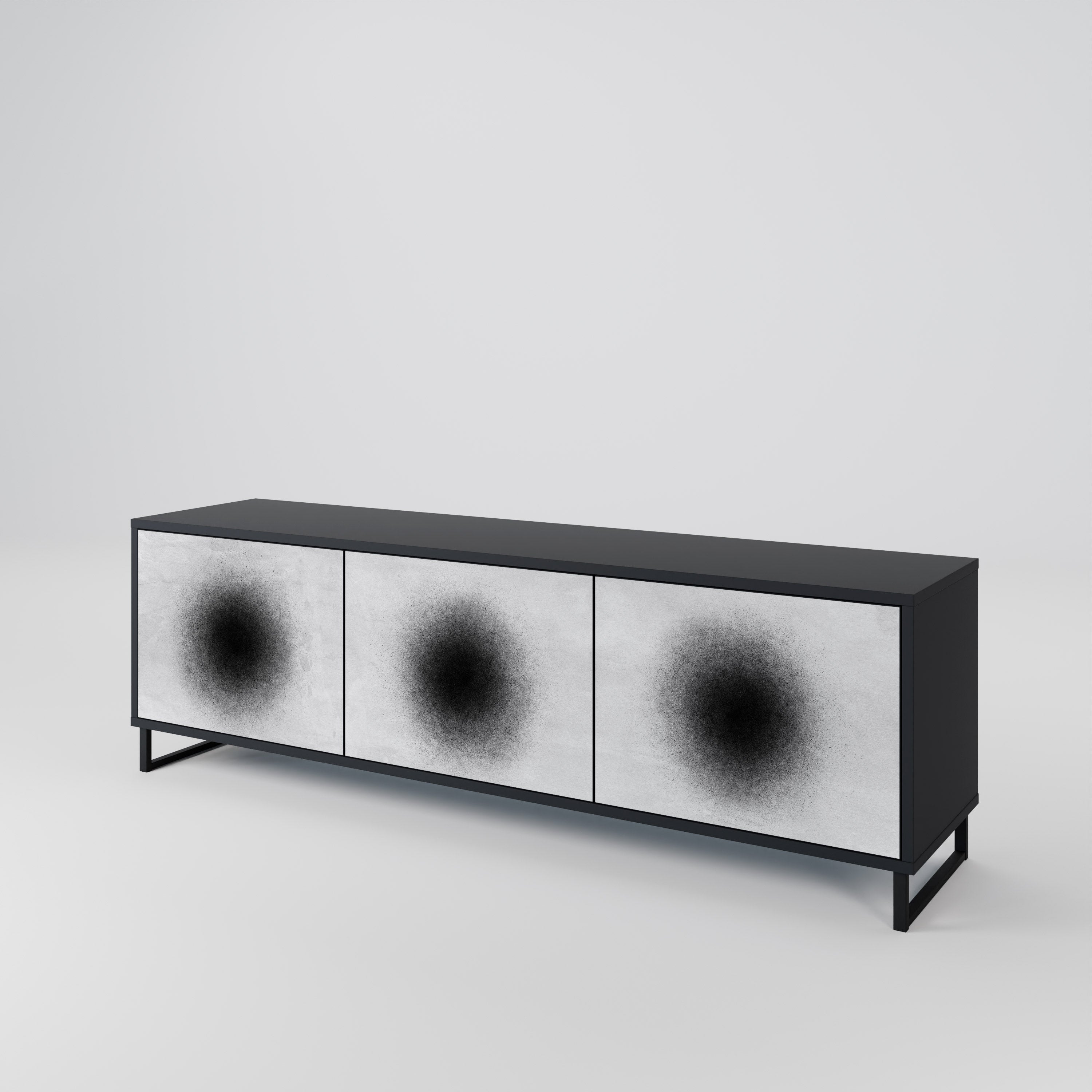 BLACK HOLE Třídveřový TV stolek