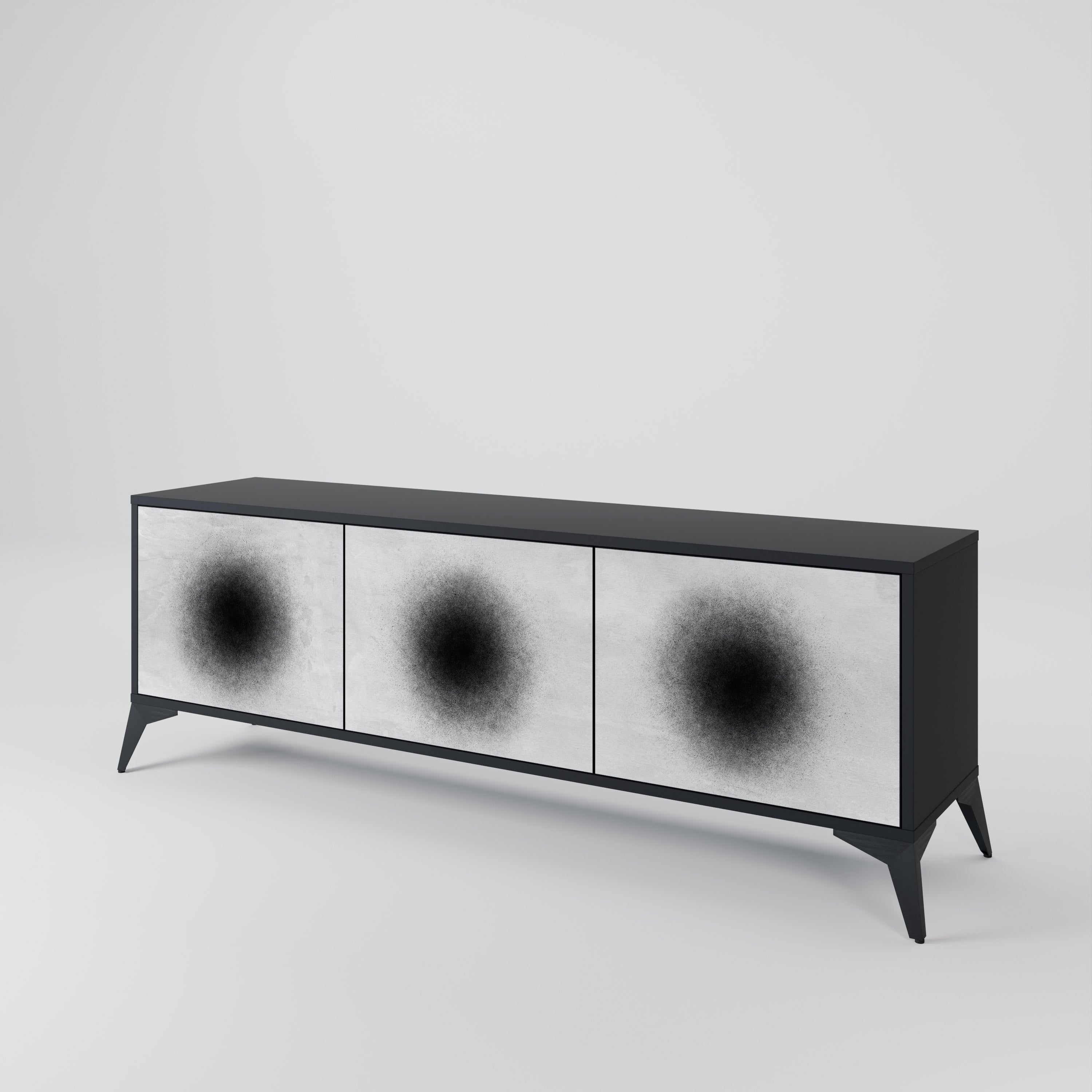 BLACK HOLE Třídveřový TV stolek