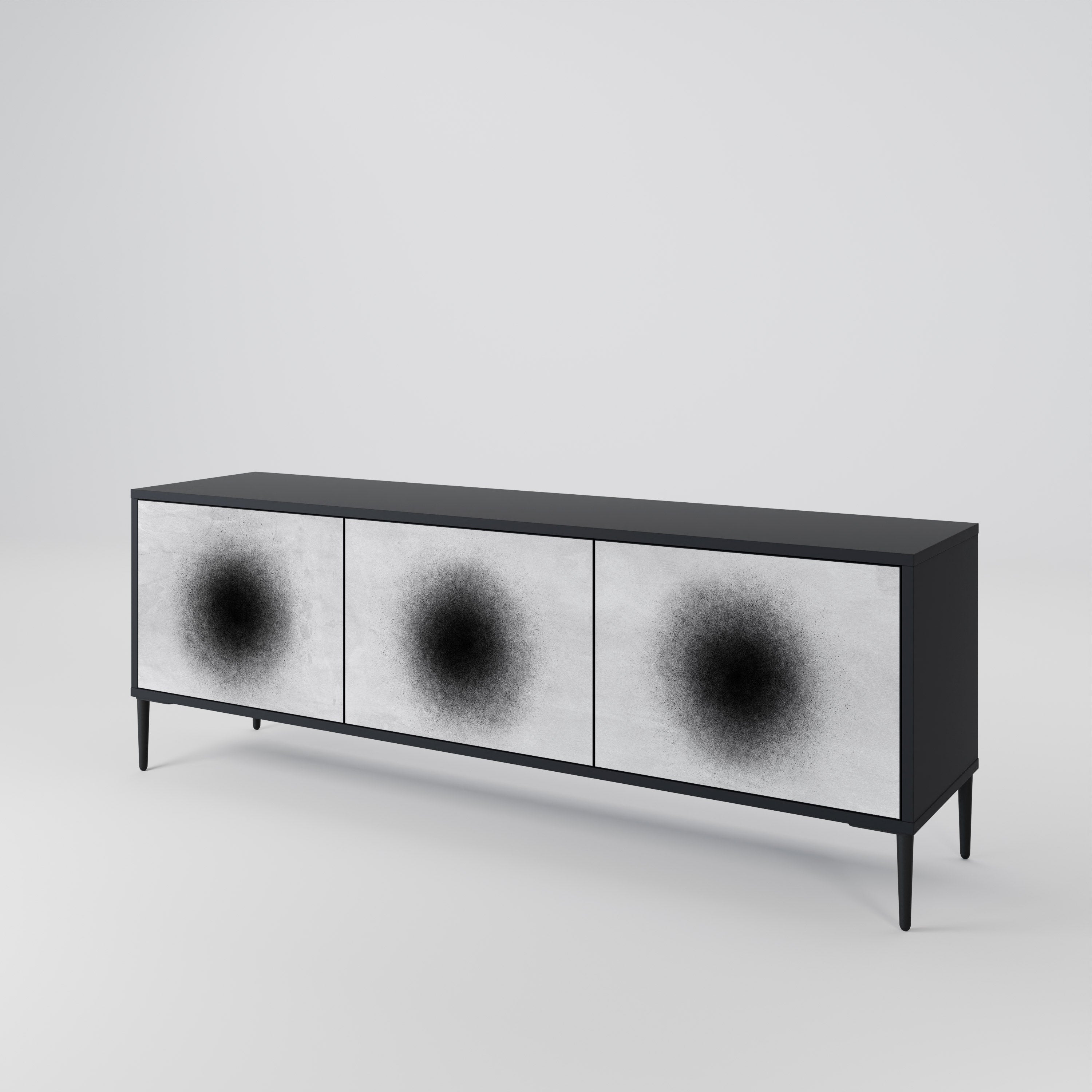 BLACK HOLE Třídveřový TV stolek