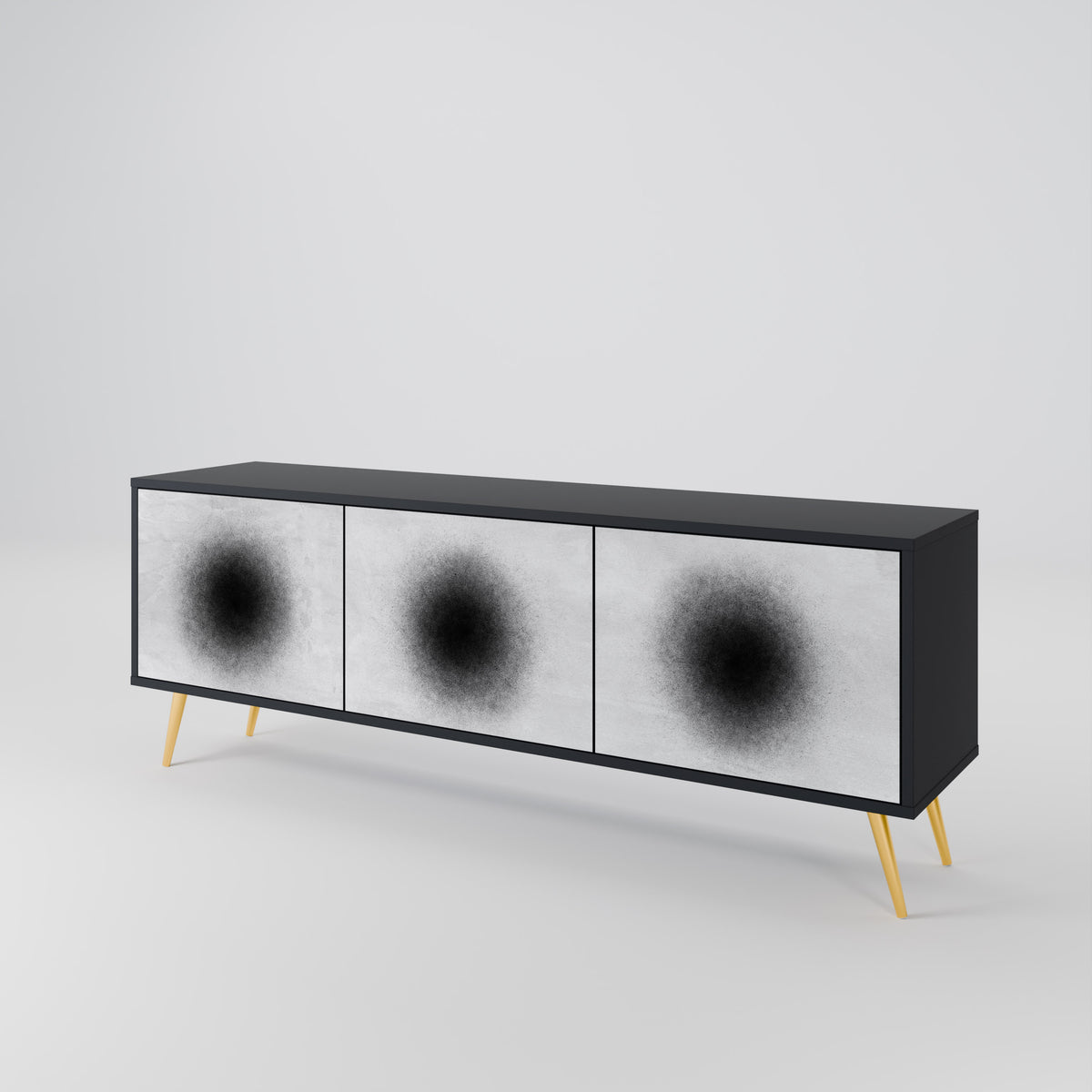 BLACK HOLE Třídveřový TV stolek
