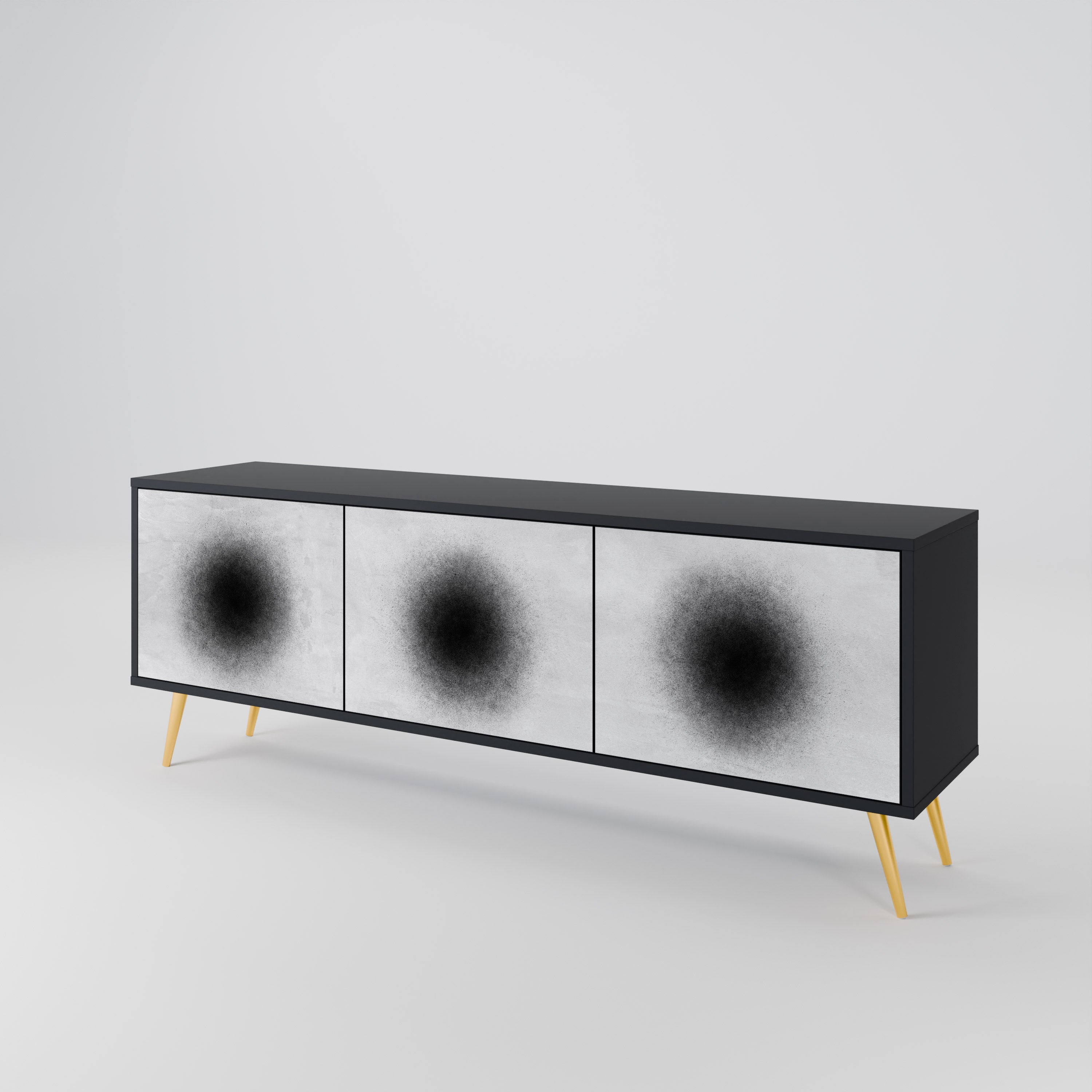 BLACK HOLE Třídveřový TV stolek