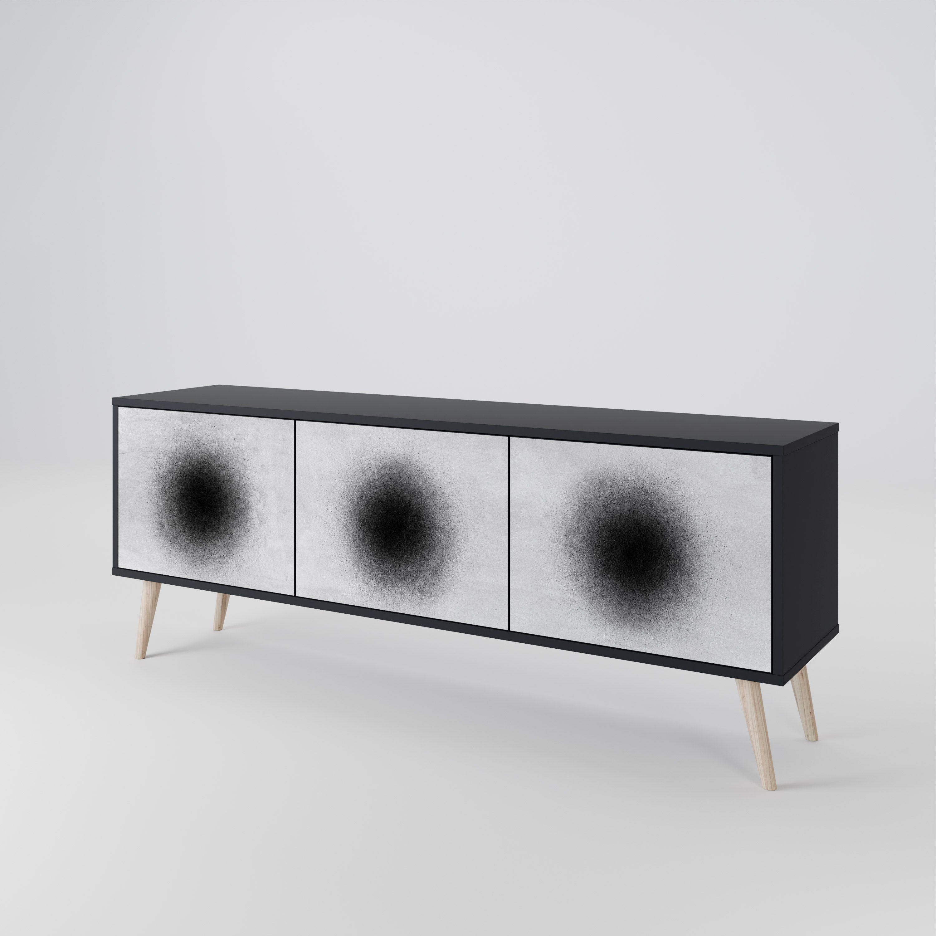 BLACK HOLE Třídveřový TV stolek