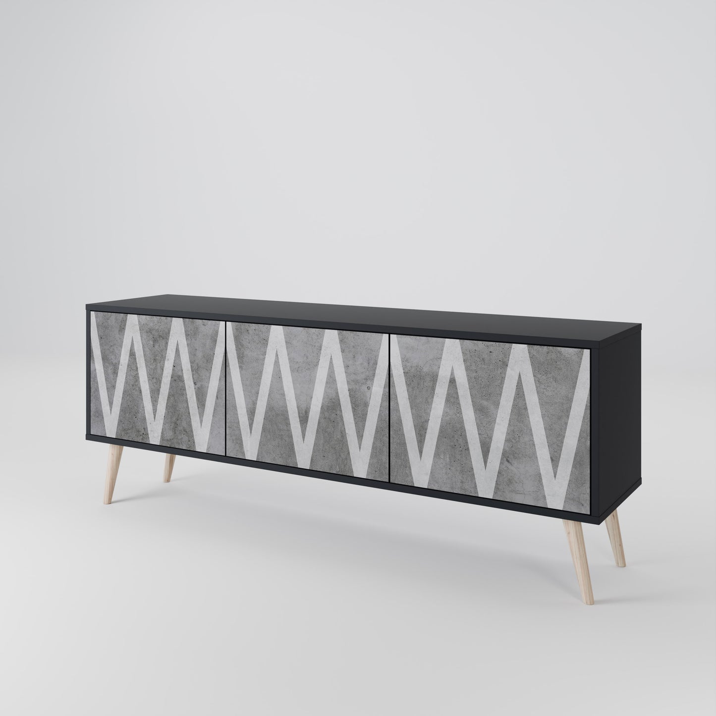 SOLID ZIG ZAG Třídveřový TV stolek