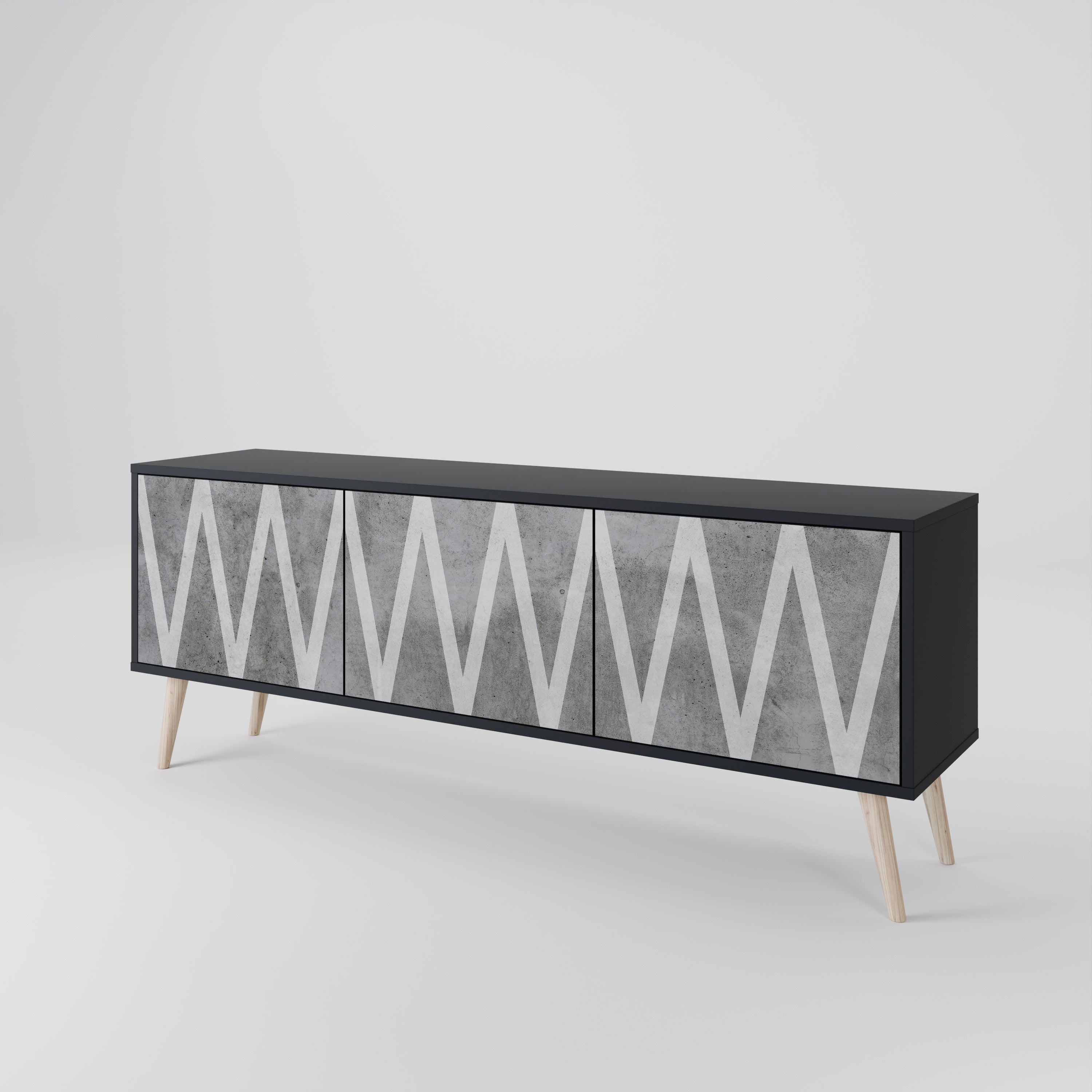 SOLID ZIG ZAG Třídveřový TV stolek