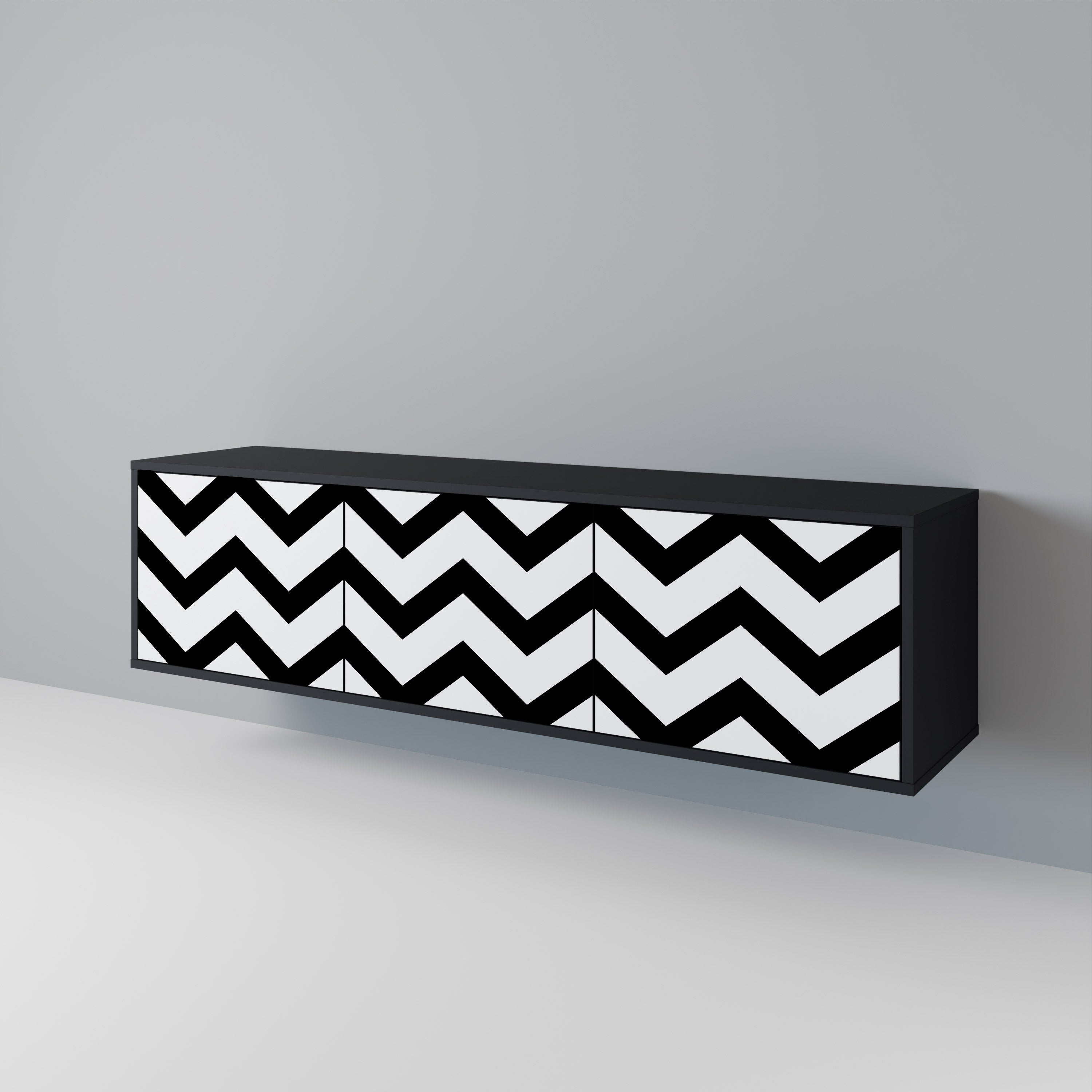 CLASSIC ZIG ZAG Třídveřový TV stolek