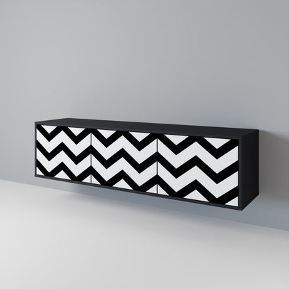 CLASSIC ZIG ZAG Třídveřový TV stolek