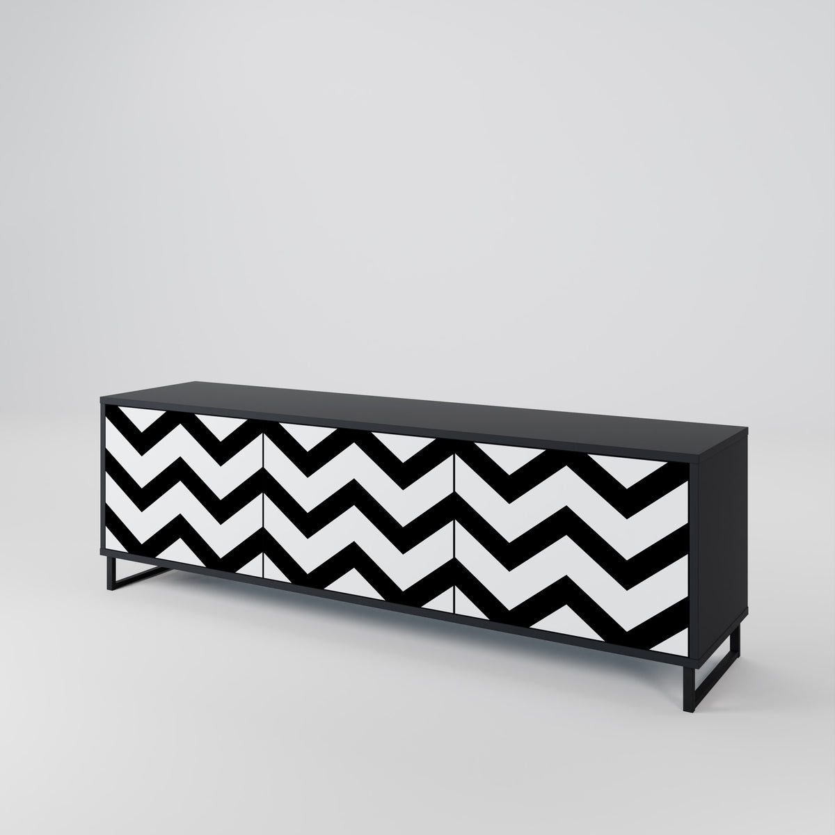 CLASSIC ZIG ZAG Třídveřový TV stolek