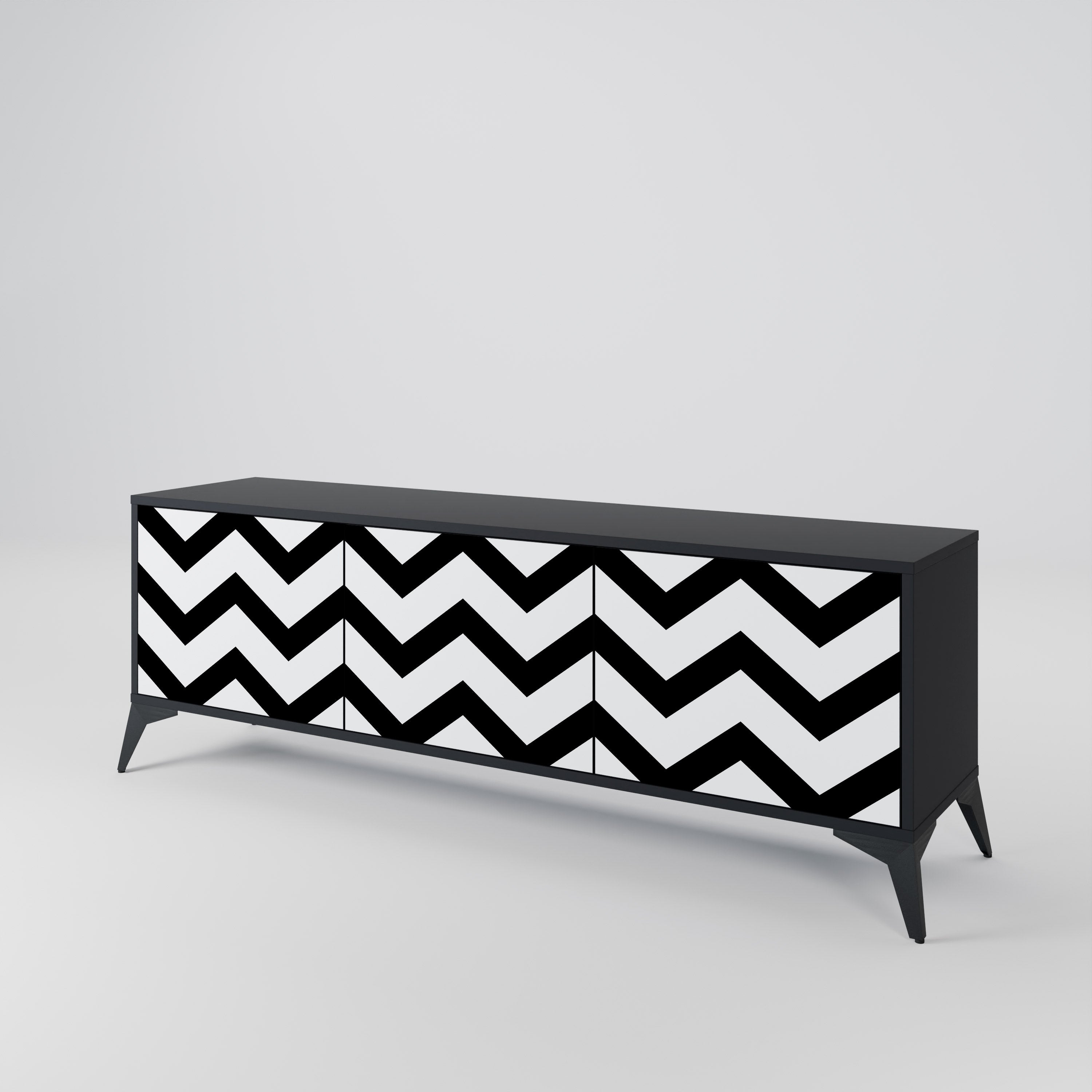 CLASSIC ZIG ZAG Třídveřový TV stolek