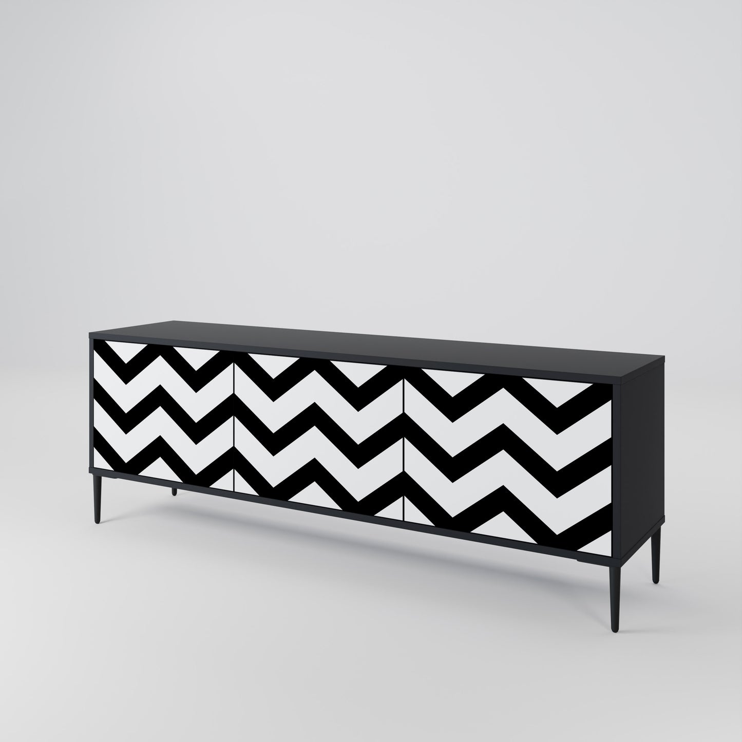 CLASSIC ZIG ZAG Třídveřový TV stolek