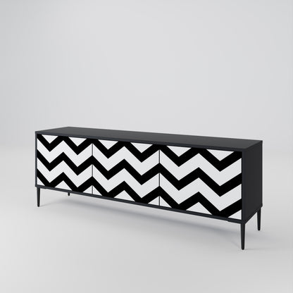 CLASSIC ZIG ZAG Třídveřový TV stolek