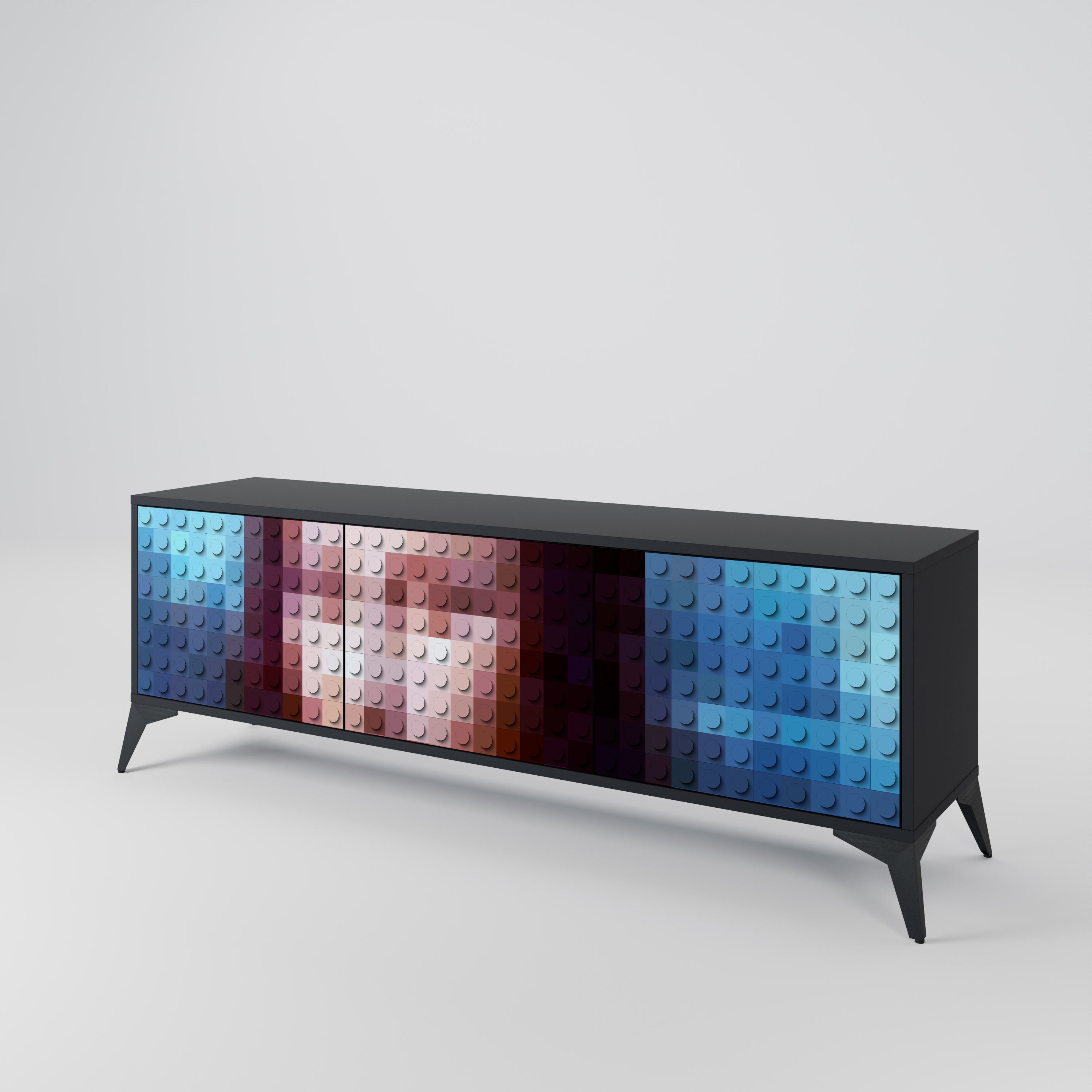 CONSTRUCTIVE ART Třídveřový TV stolek