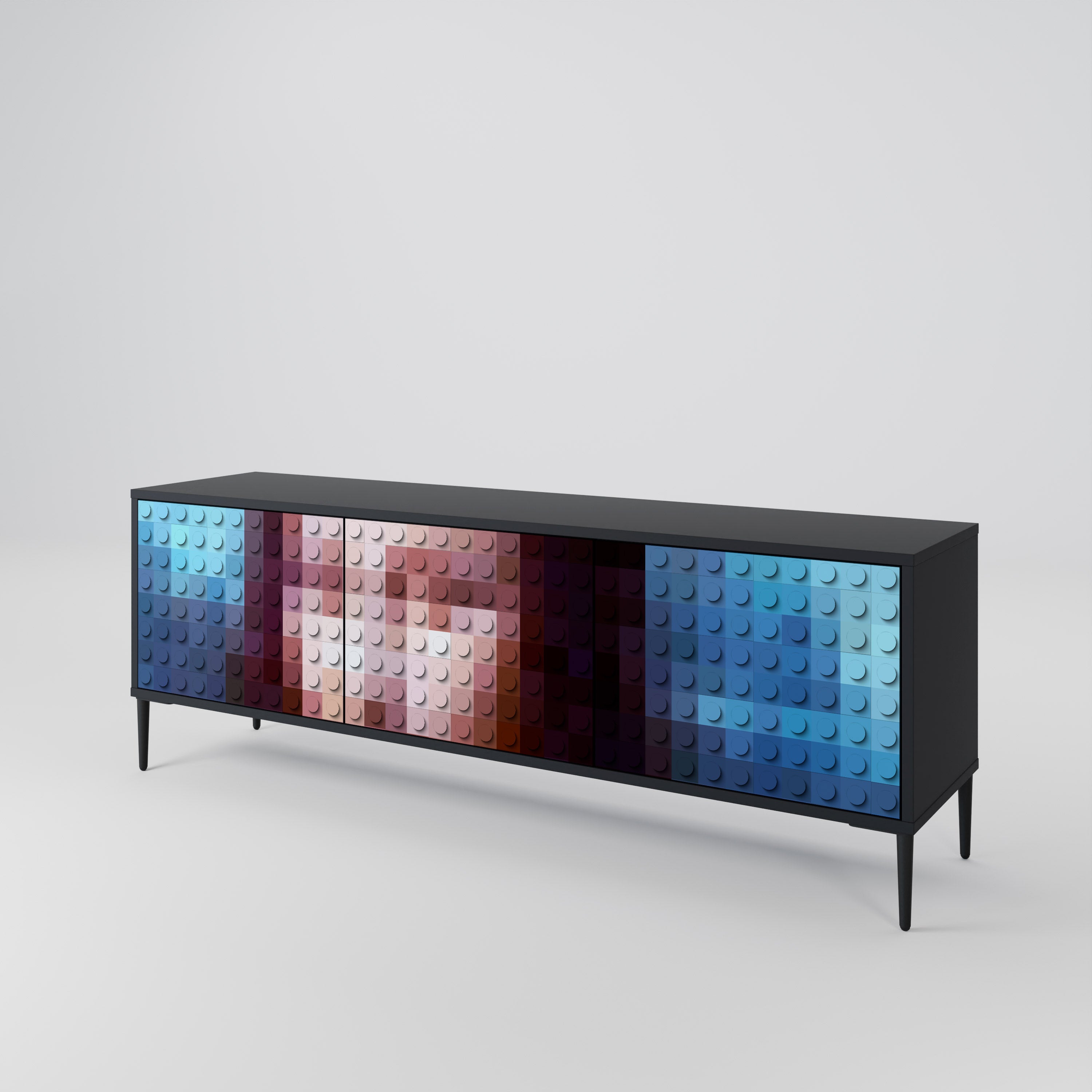 CONSTRUCTIVE ART Třídveřový TV stolek